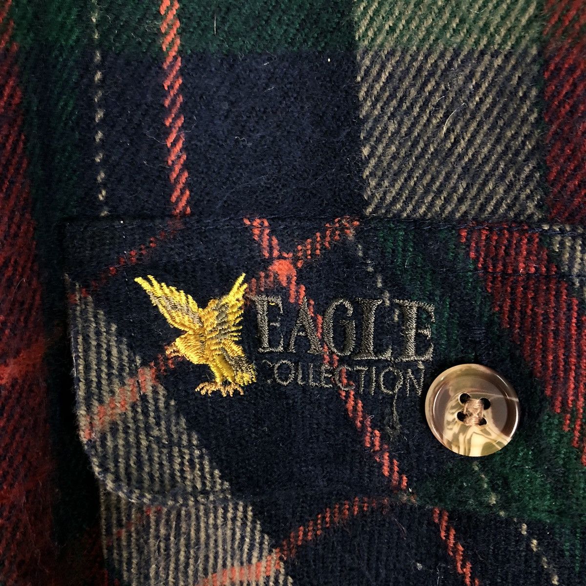 Flannel 🔥Vtg Flannel Wool Jacket Eagle Japan Tartan Design Checked Size US M / EU 48-50 / 2 - 15 Thumbnail