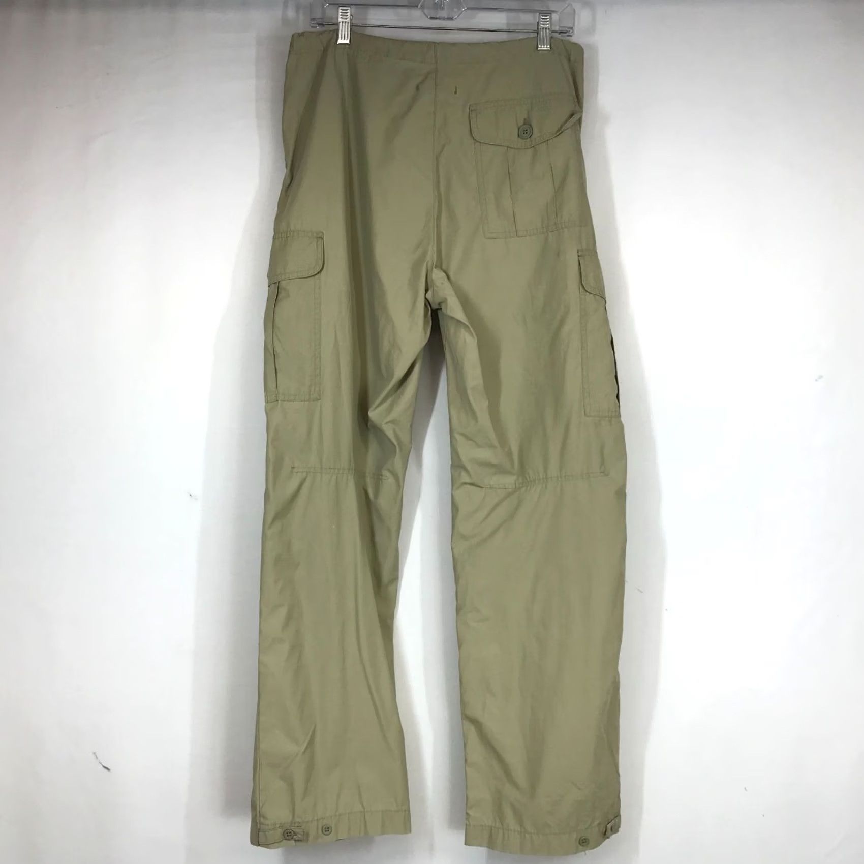Gap GAP Men Pants Cargo Beig e Button Drawstring Waist Parachute Inseam 32 M 90s Y2K Mens Size US 31 - 4 Thumbnail