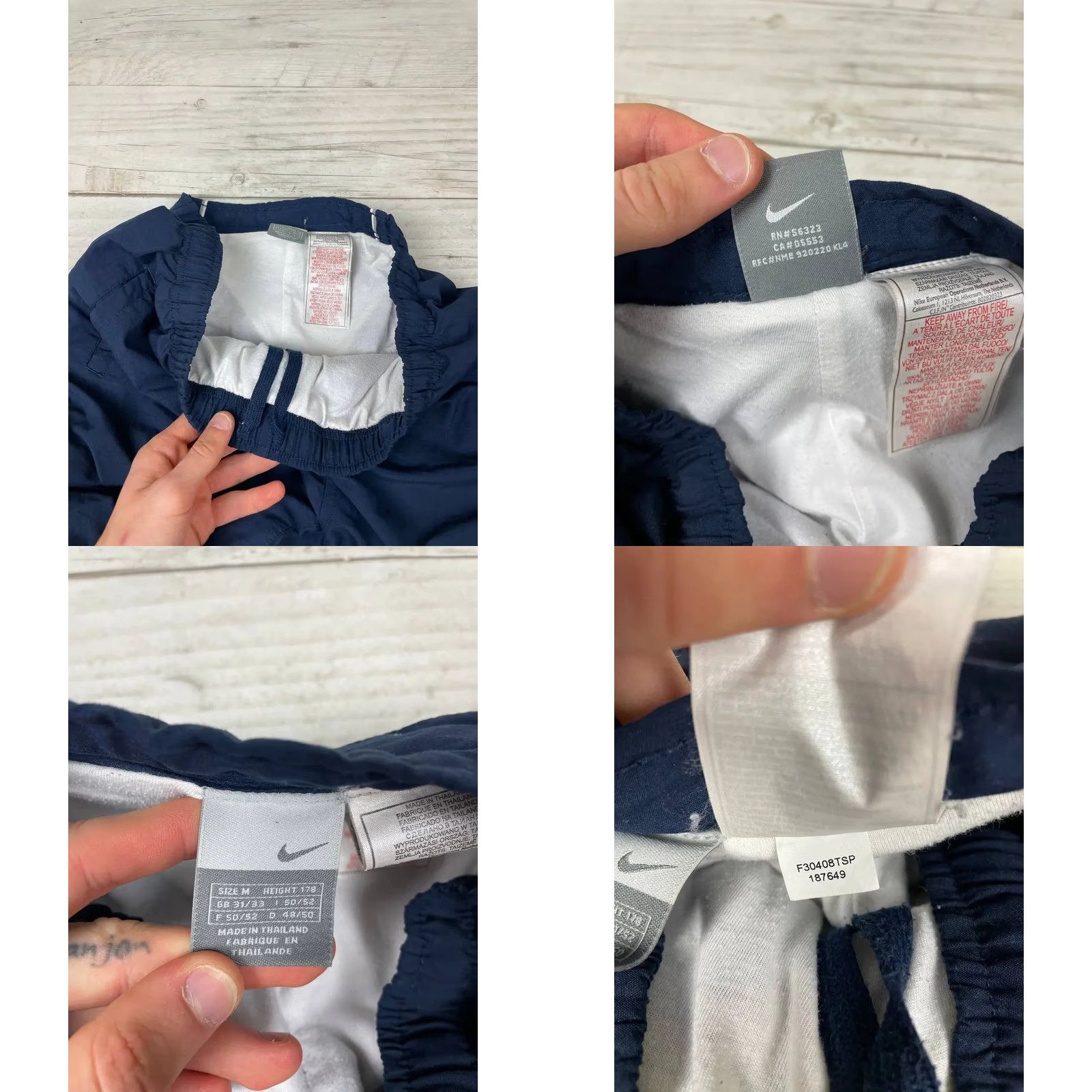 Nike VINTAGE Nike Nylon Pants Striped Track Nike Track Pants Men Size M Blue Size US 31 - 8 Thumbnail