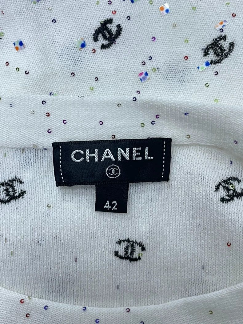 Chanel chanel White sequin double C full logo full of stars long Size M / US 6-8 / IT 42-44 - 4 Thumbnail