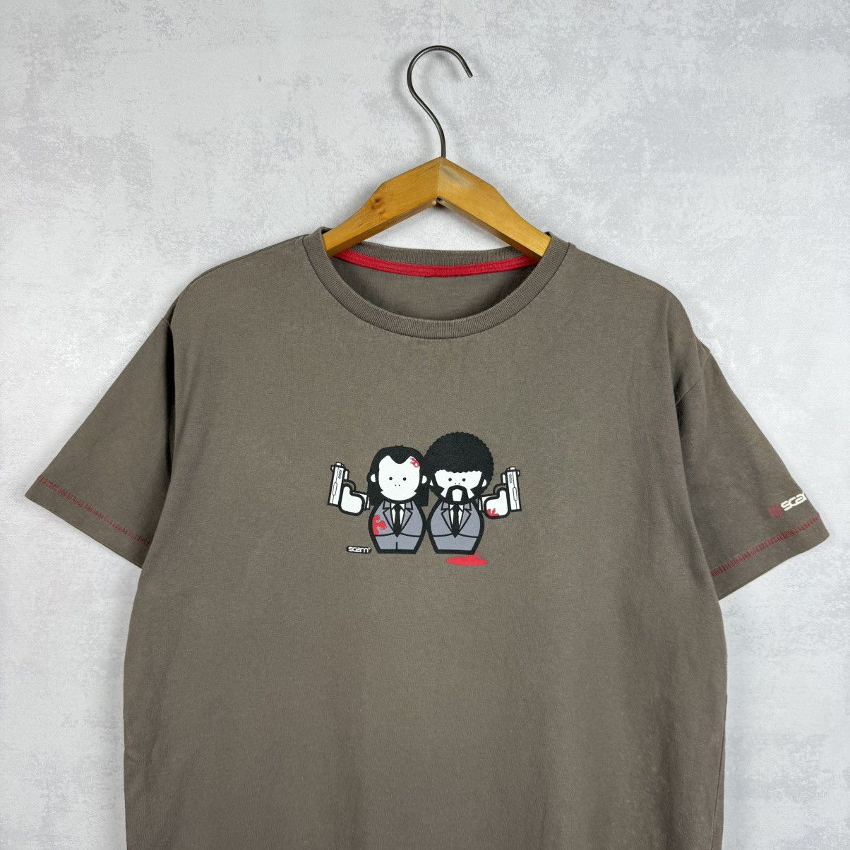 Vintage Vintage Pulp Fiction Brown T-Shirt Scam Size US M / EU 48-50 / 2 - 2 Thumbnail