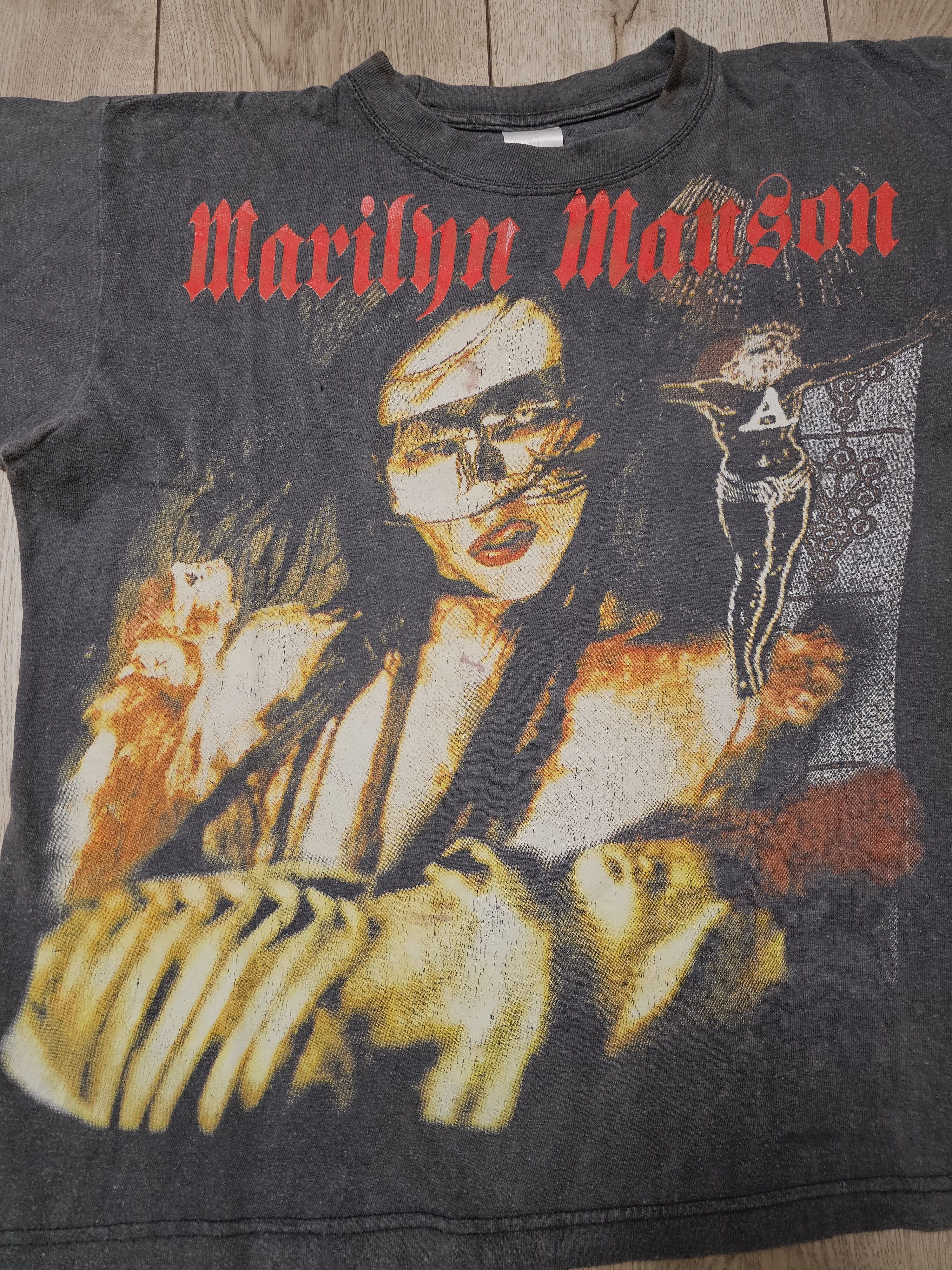 Vintage MARILYN MANSON VINTAGE SHIRT 90s GOLDEN MASK SHIRT Size US M / EU 48-50 / 2 - 3 Thumbnail