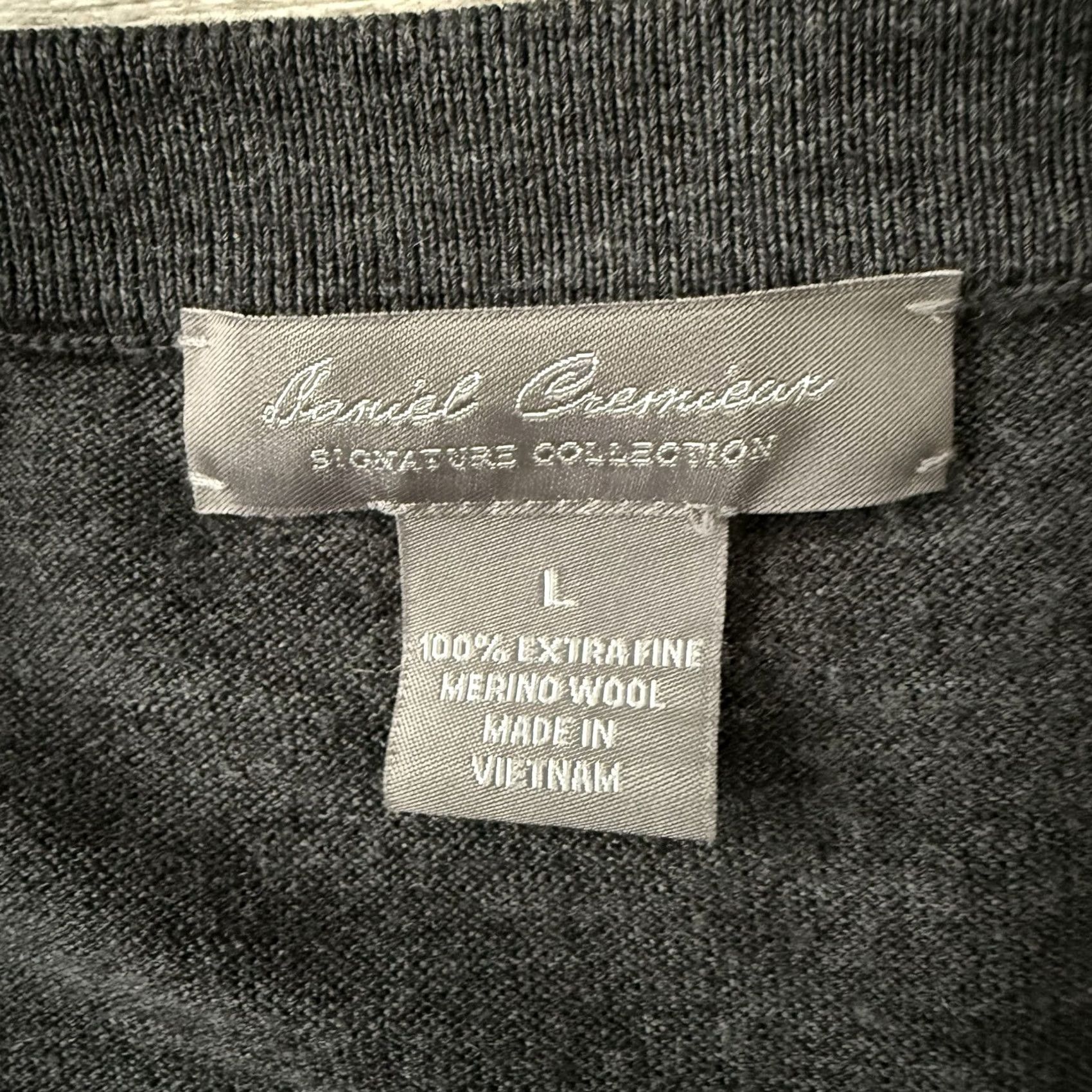 Cremieux Daniel Cremieux 100% Extra Fine Merino Wool Sweater Vest Mens Large Gray V-Neck Vest Size US L / EU 52-54 / 3 - 2 Thumbnail