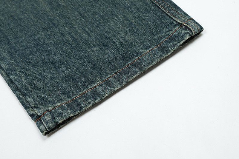 Jean American street men's blue loose casual straight leg jeans Size US 32 / EU 48 - 6 Thumbnail