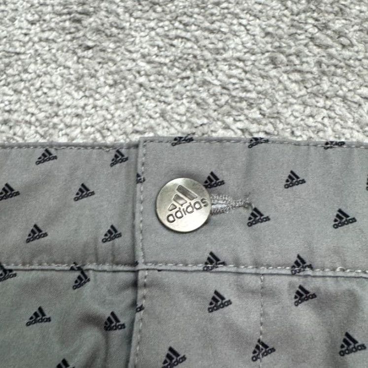 Adidas Adidas Golf Performance Chino Shorts Mens 38 Gray All Over Print Logo Breathable Stretch Pockets Regular Fit Casual Sports Short Size US 38 / EU 54 - 3 Thumbnail