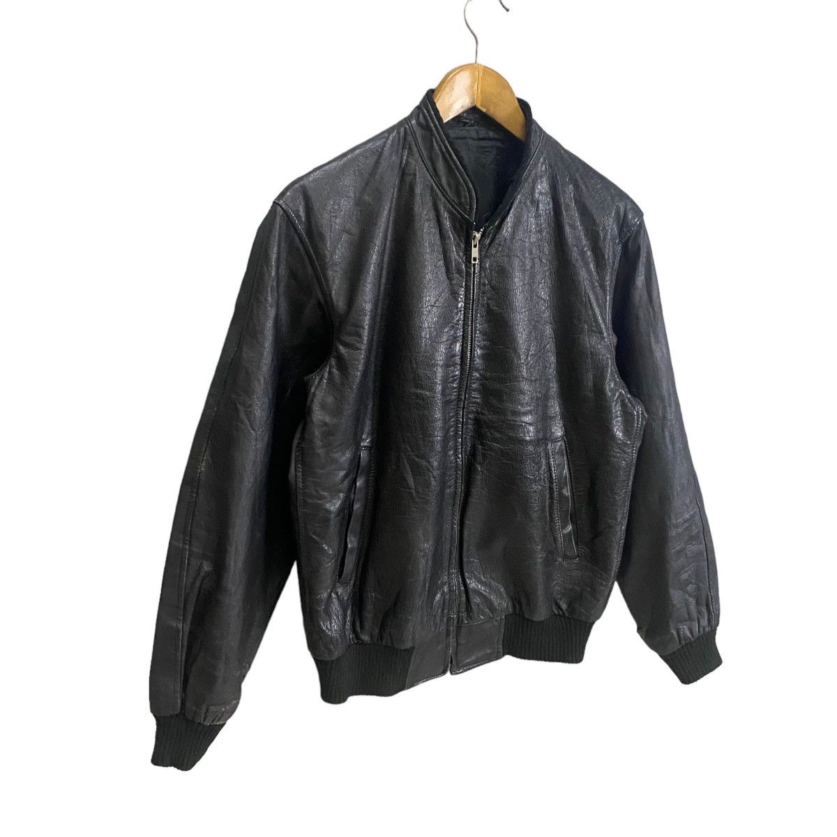 Genuine Leather Vintage 80s Bomber sheepskin leather jacket Size US M / EU 48-50 / 2 - 3 Thumbnail