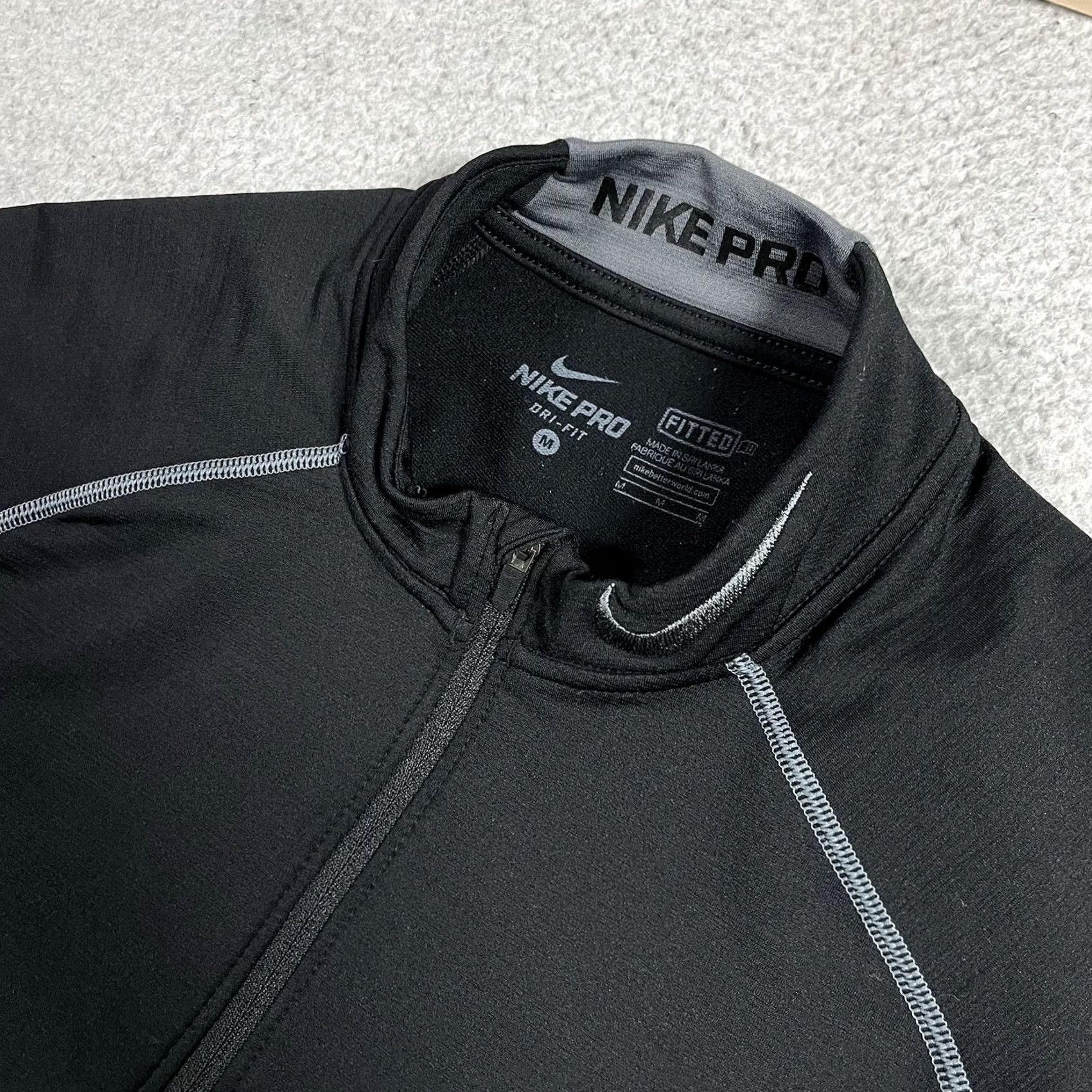 Nike Nike Pro Combat 1/4 Zip Pullover Mens M Black Long Sleeve Fitted Compression Shirt Size US M / EU 48-50 / 2 - 3 Thumbnail