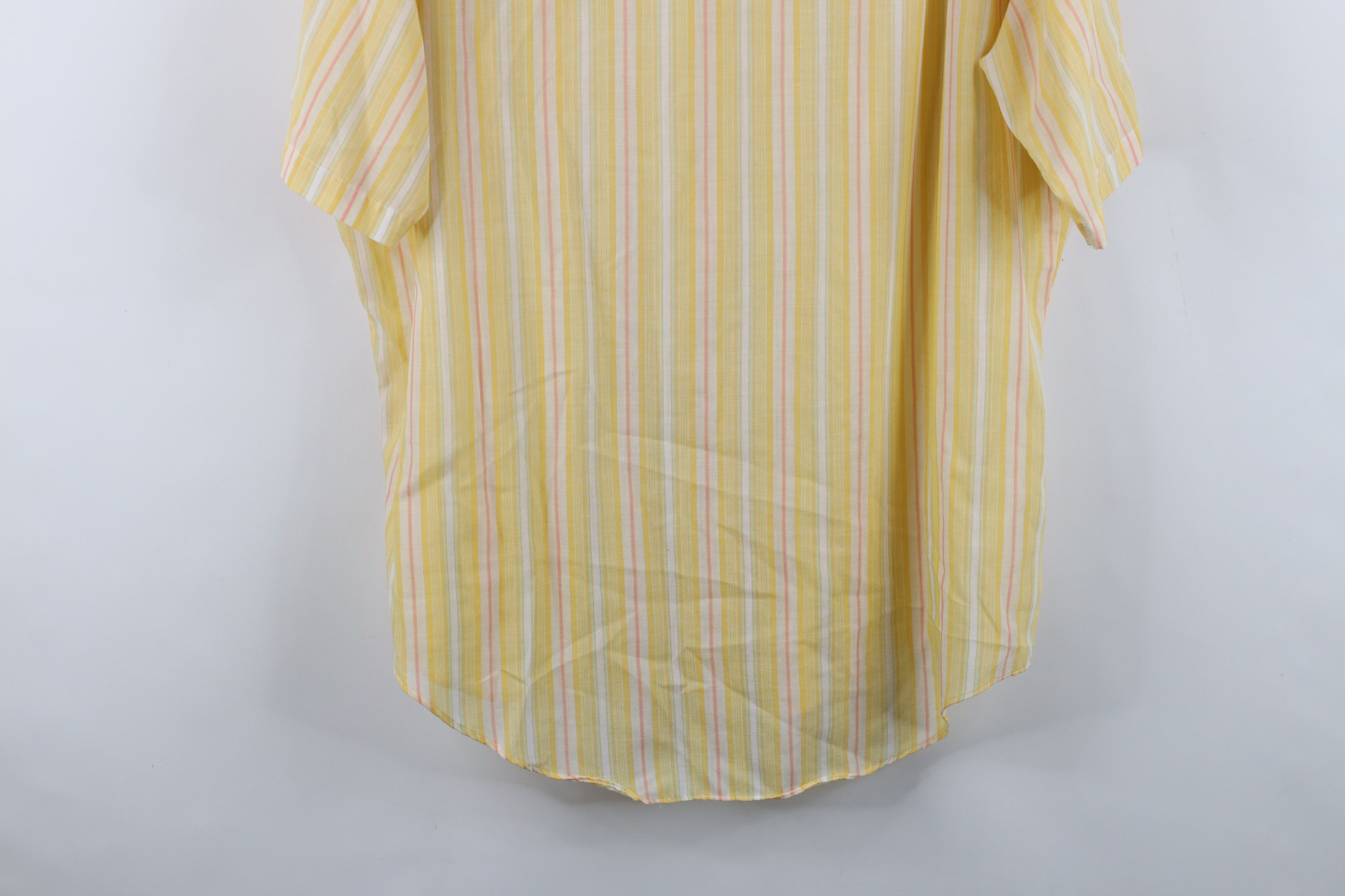 Vintage Vintage 70s Streetwear Sheer Rainbow Striped Button Shirt Size US XL / EU 56 / 4 - 13 Thumbnail