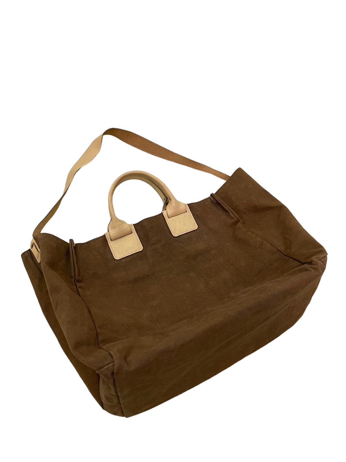 Japanese Brand Large Tote Shoulder Bag Sazaby Japan Cotton Canvas Leather Size ONE SIZE - 4 Thumbnail