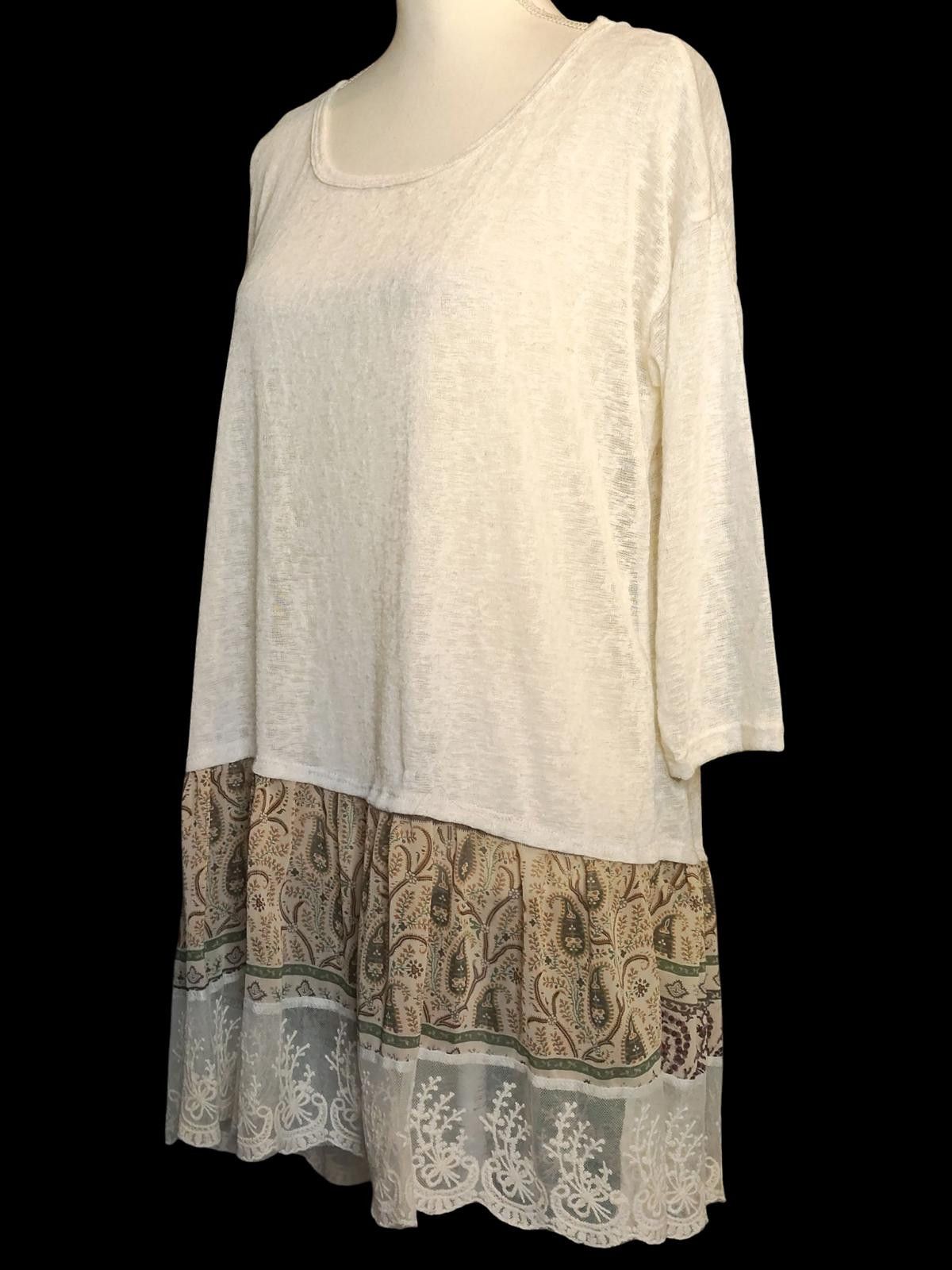 Other My Story Women's Long Sleeve Dress w/Lace and Paisley Detail Size L / US 10 / IT 46 - 6 Thumbnail
