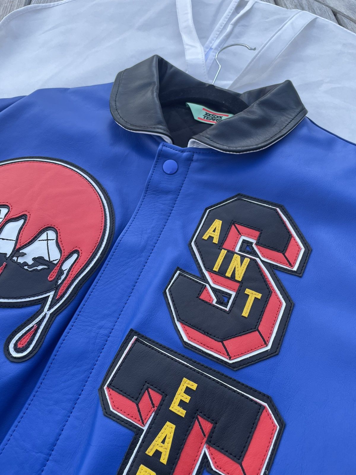 DENIM TEARS × Saint Michael Saint Michael Leather Holy Grail Jacket Size US S / EU 44-46 / 1 - 9 Thumbnail
