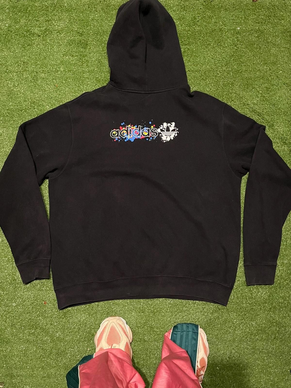 Adidas Adidas Black Hoodie with Color Splash Logo Size ONE SIZE - 2 Thumbnail