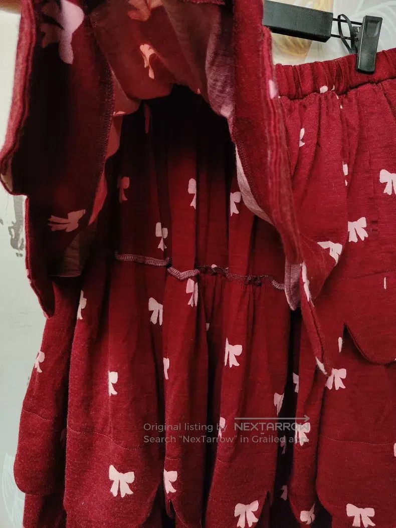 Comme des Garcons Comme des Garcons size S Red Petal Triple Layer Skirt Size 22" - 2 Thumbnail