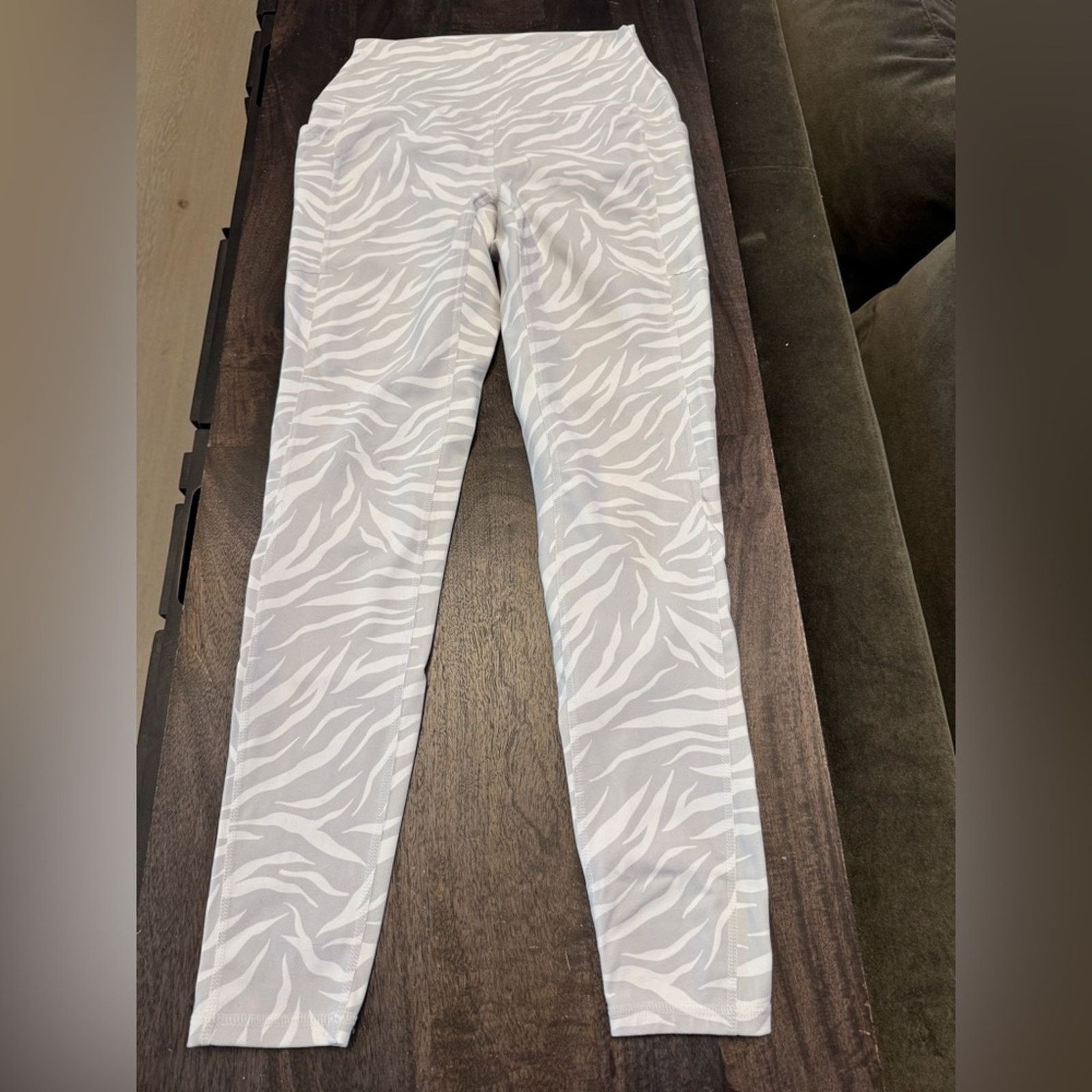 Other White Y2K Zebra Print Women Leggings size S Size 26" / US 2 / IT 38 - 2 Thumbnail
