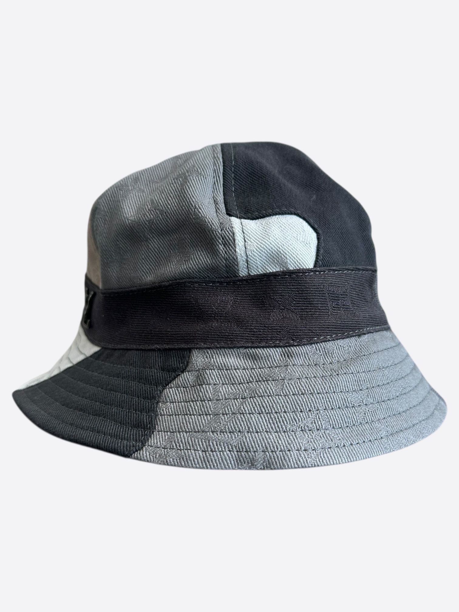 Louis Vuitton Louis Vuitton KidSuper Grey Patchwork Bucket Hat Size ONE SIZE - 3 Thumbnail