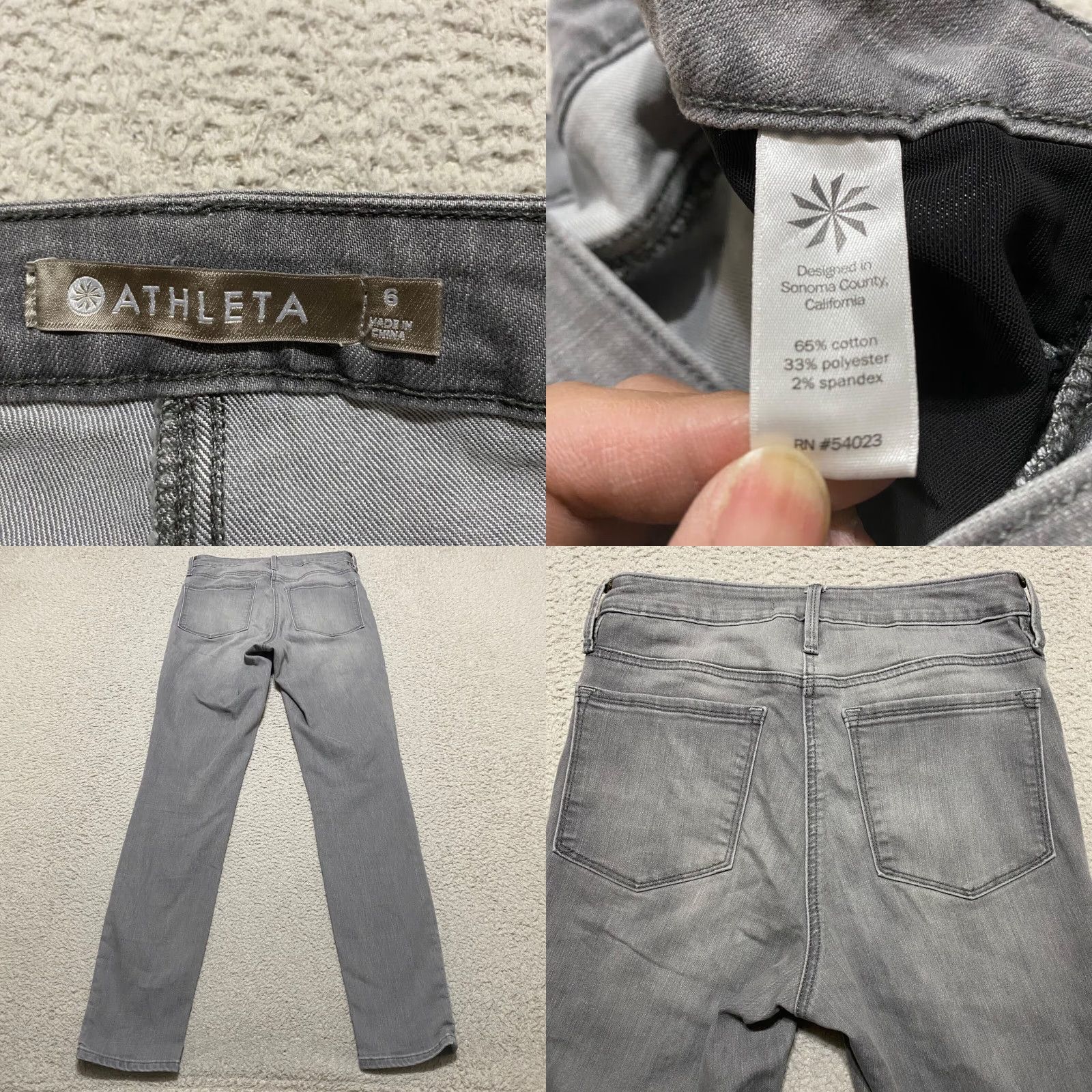 Athleta Athleta Womens Jeans sz 6 Gray Denim Skinny Leg Medium Wash Mid Rise Inseam 29" Size 28" / US 6 / IT 42 - 8 Thumbnail