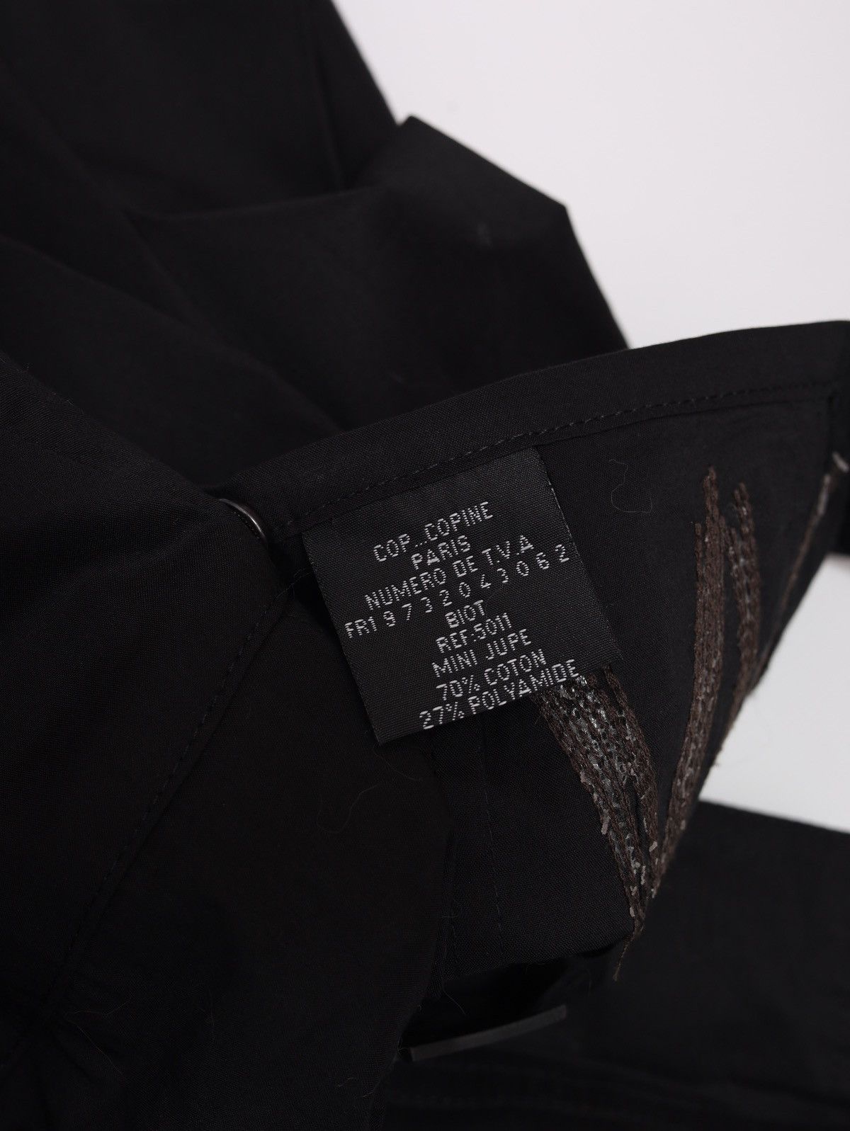Cop Copine Cop Copine Vintage Black Skirt Walk with belt Cotton blend Size 27" / US 4 / IT 40 - 12 Thumbnail