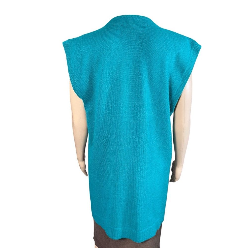 Perry Ellis Vintage Perry Ellis Front Button Closure Cashmere Green Ves Size M / US 6-8 / IT 42-44 - 5 Thumbnail