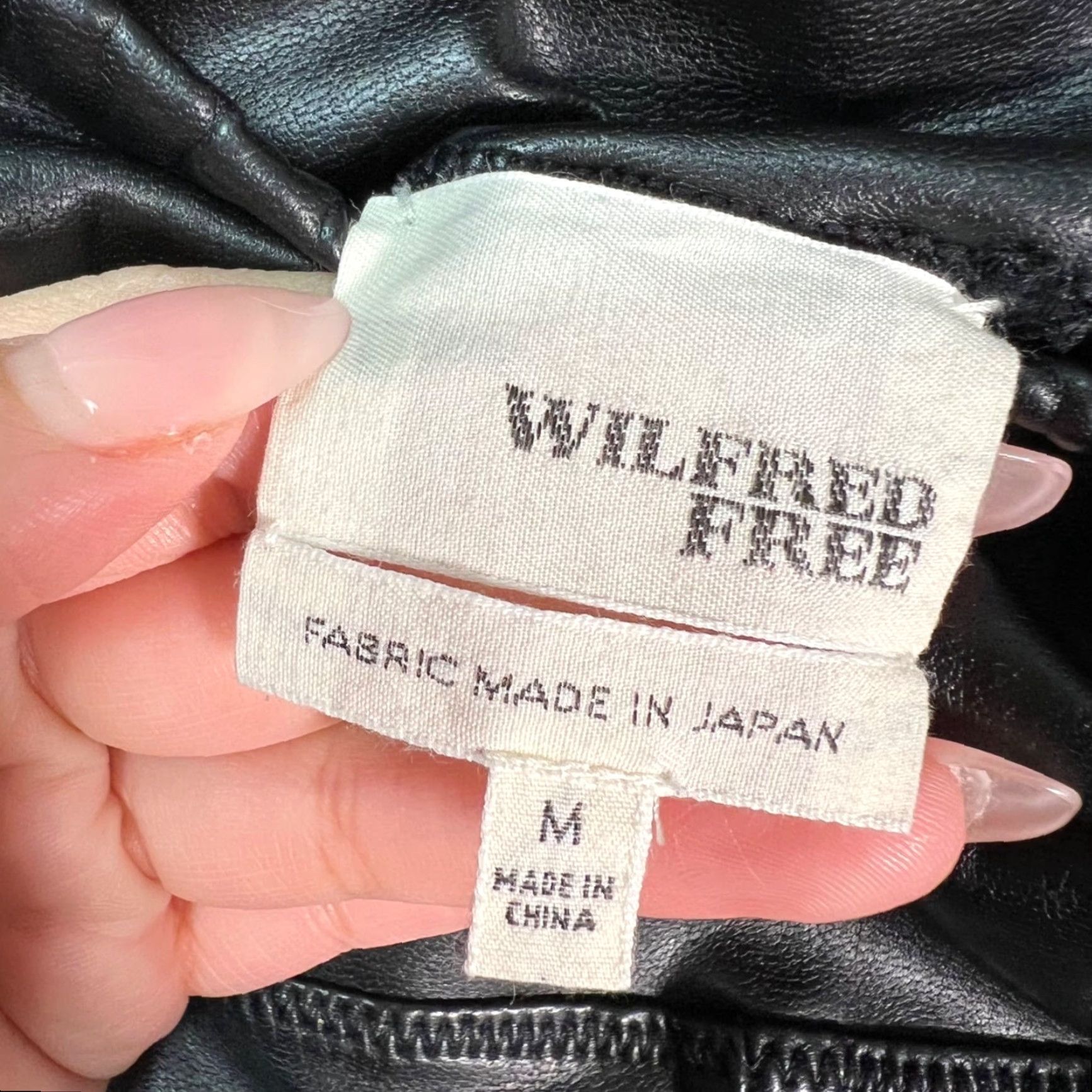 Vintage Wilfred Free Womens Leggings Black Faux Leather High Waist Medium Size 32" / US 10 / IT 46 - 3 Thumbnail