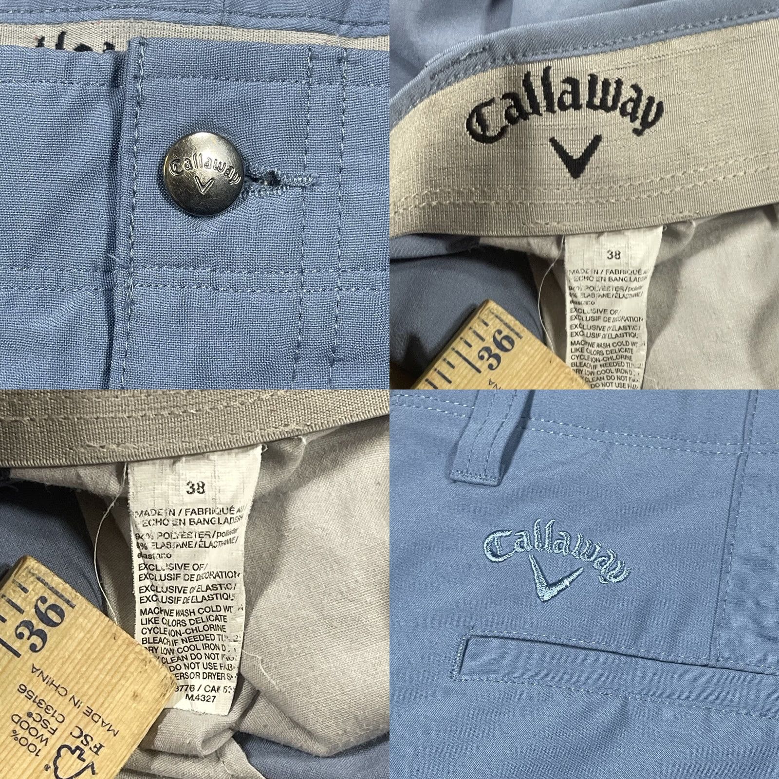 Callaway Callaway Golf Shorts Mens 38 Gray Flat Front Khaki Chino Slack Size US 38 / EU 54 - 8 Thumbnail
