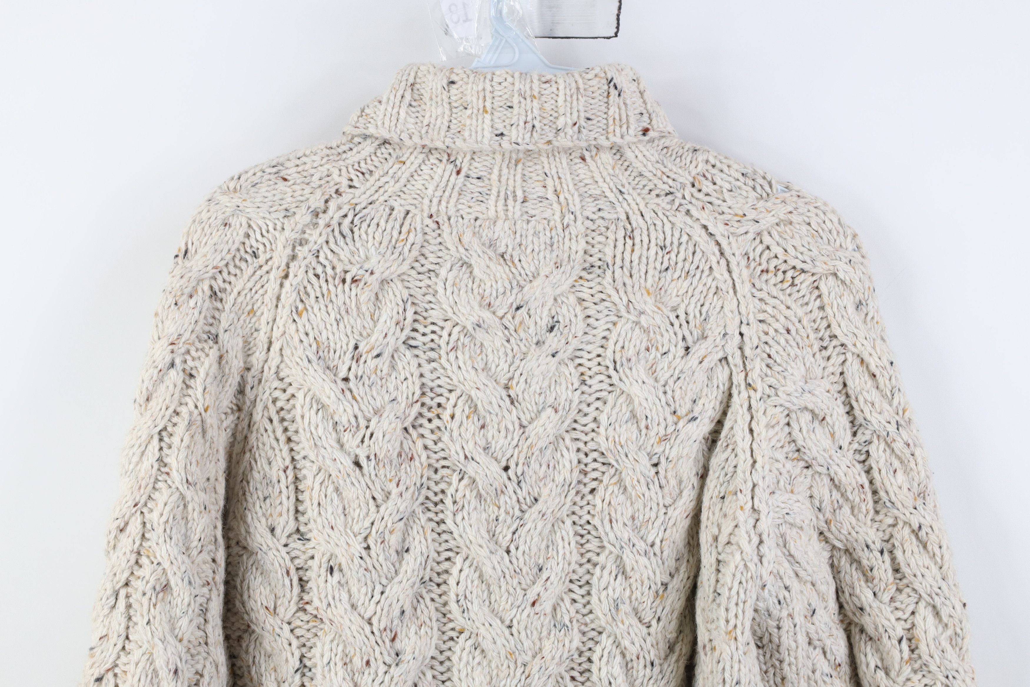 Vintage Vintage 90s Wool Blend Chunky Fisherman Turtleneck Sweater Size S / US 4 / IT 40 - 8 Thumbnail