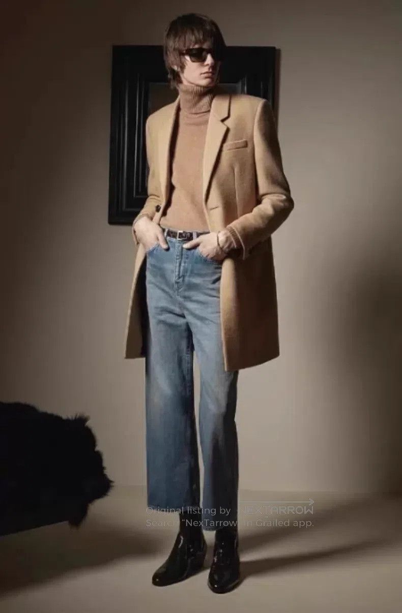 Saint Laurent Paris Saint Laurent Paris Camel Color Cashmere and Wool Blended Size US L / EU 52-54 / 3 - 9 Thumbnail