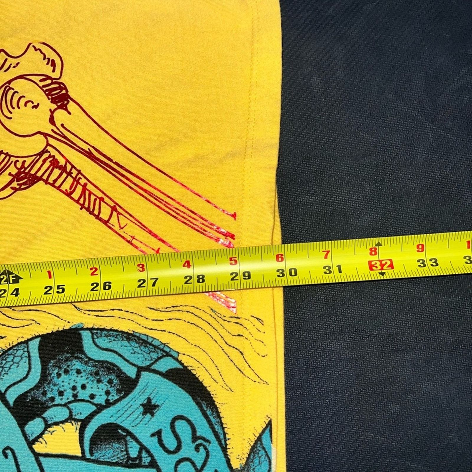 Ed Hardy Ed Hardy “Erase All Fears” Snake Dagger Graphic yellow Tee Size US XL / EU 56 / 4 - 6 Thumbnail