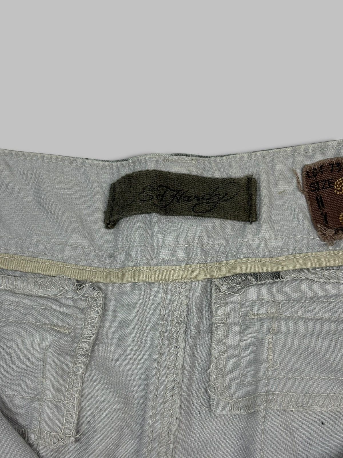 🔥 ED HARDY Y2k FLORAL OVER PRINT SKULL LOGO CARGO SHORTS Shorts