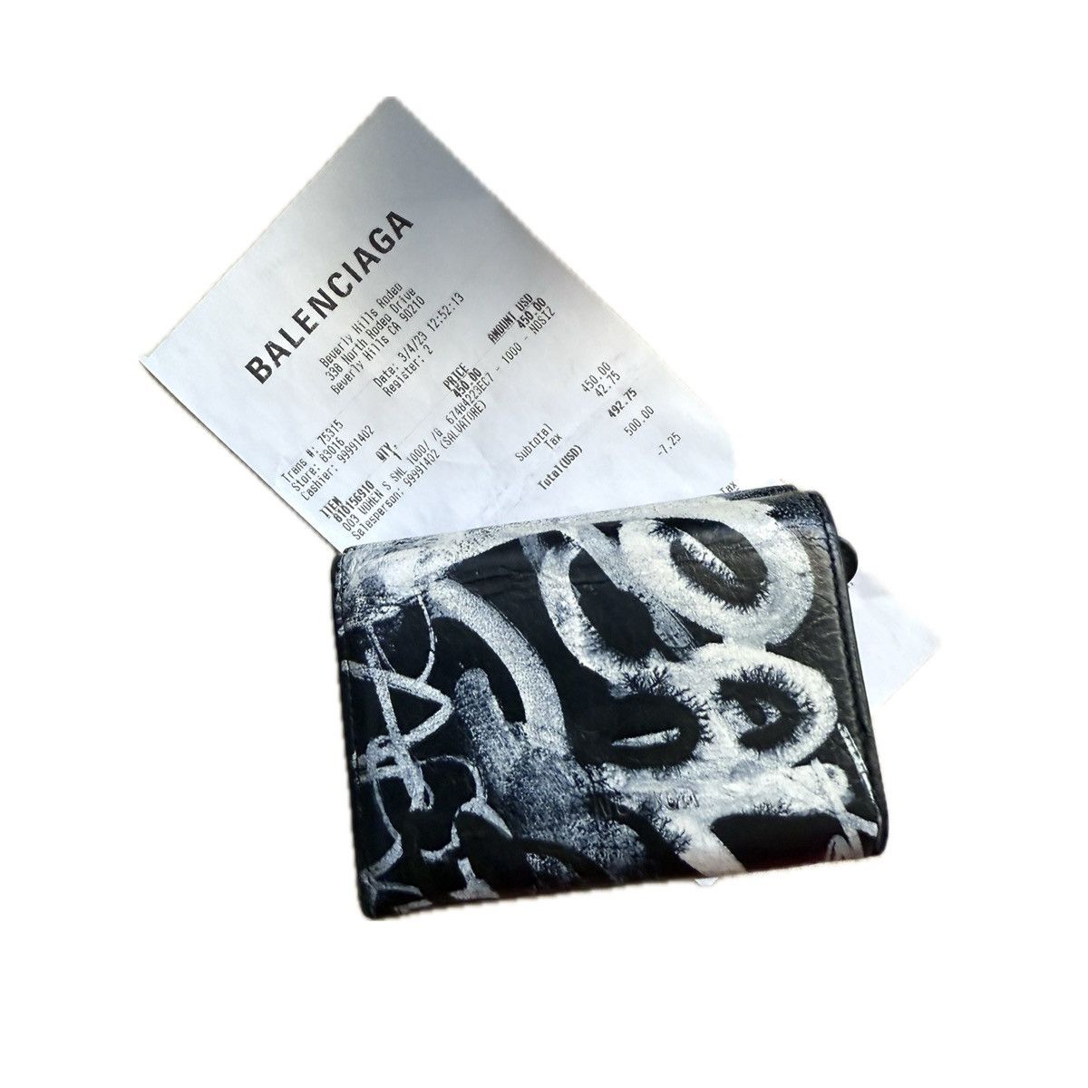 Balenciaga BALENCIAGA TRIFOLD GRAFFITI WALLET Size ONE SIZE - 3 Thumbnail