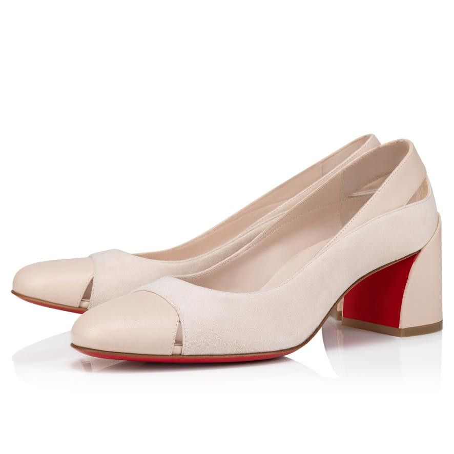 Christian Louboutin o1s1wg111124 Duvette Leather Pumps in Beige Size US 4 / IT 34 - 1 Thumbnail