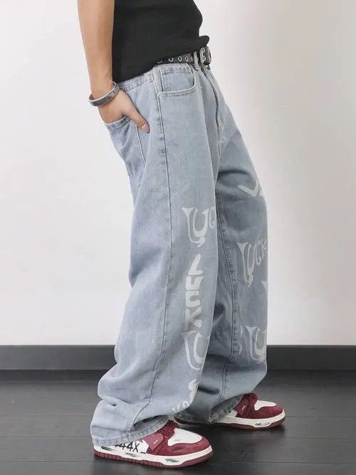 Jean Kirari x Airi Skater Print Denim Jeans Straight Leg Size US 32 / EU 48 - 5 Thumbnail