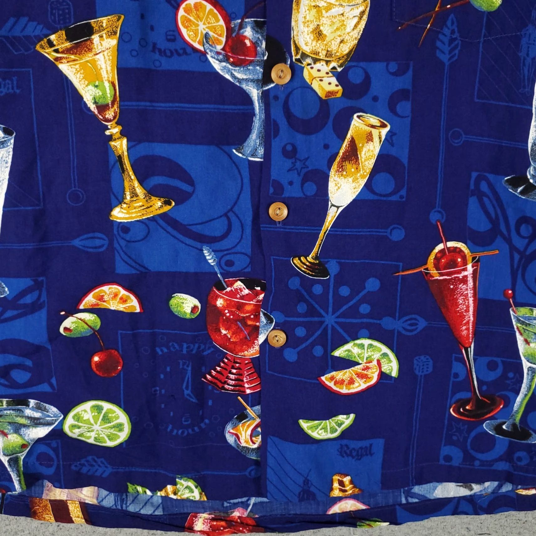 Paradise Found Paradise Found Shirt Mens Large Blue Tropical Drink Print Rayon Vintage Hawaiian Size US L / EU 52-54 / 3 - 3 Thumbnail