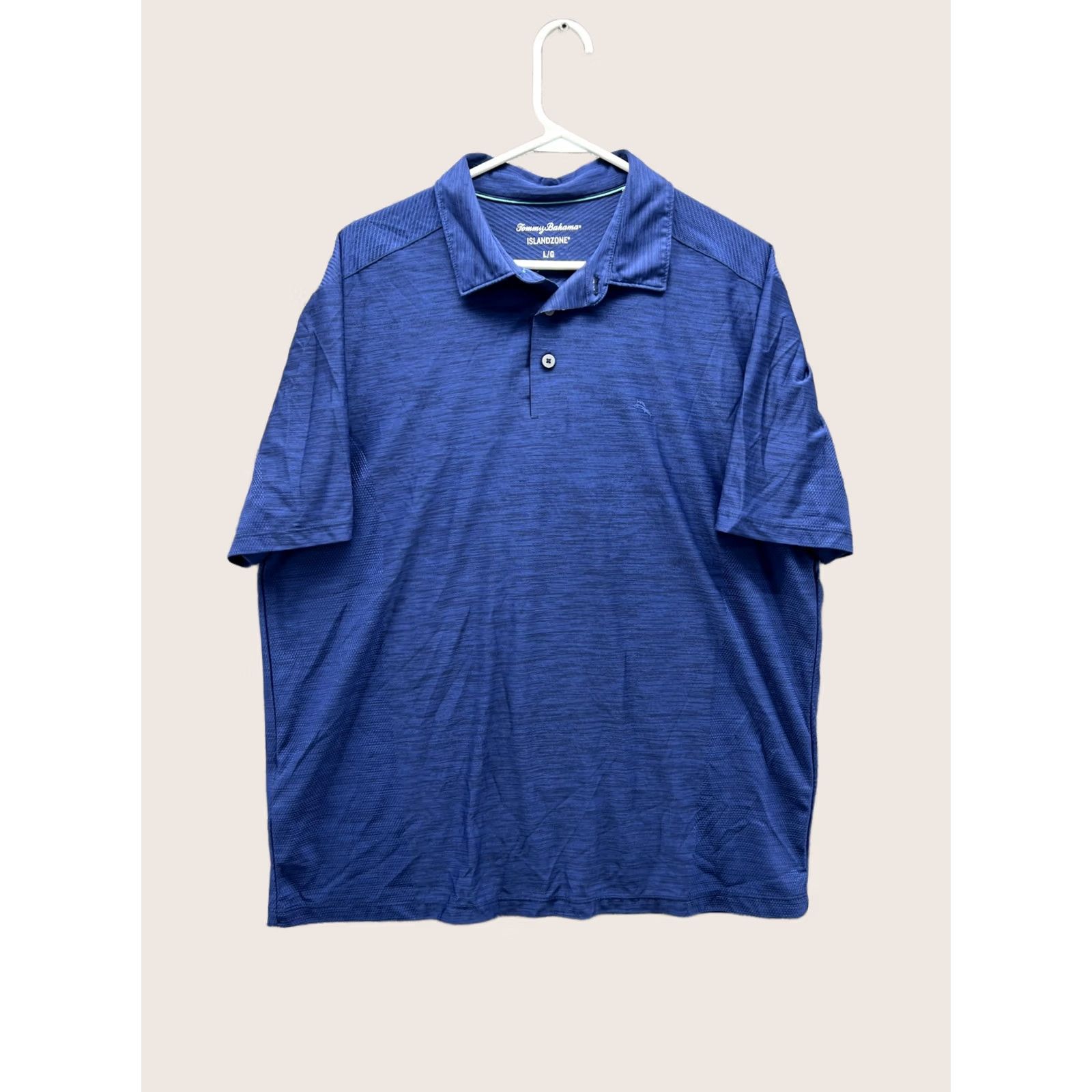 Tommy Bahama Tommy Bahama IslandZone Polo Shirt Mens Large Blue Solid Marlin Logo Golf Casual Shirt Size US L / EU 52-54 / 3 - 1 Thumbnail
