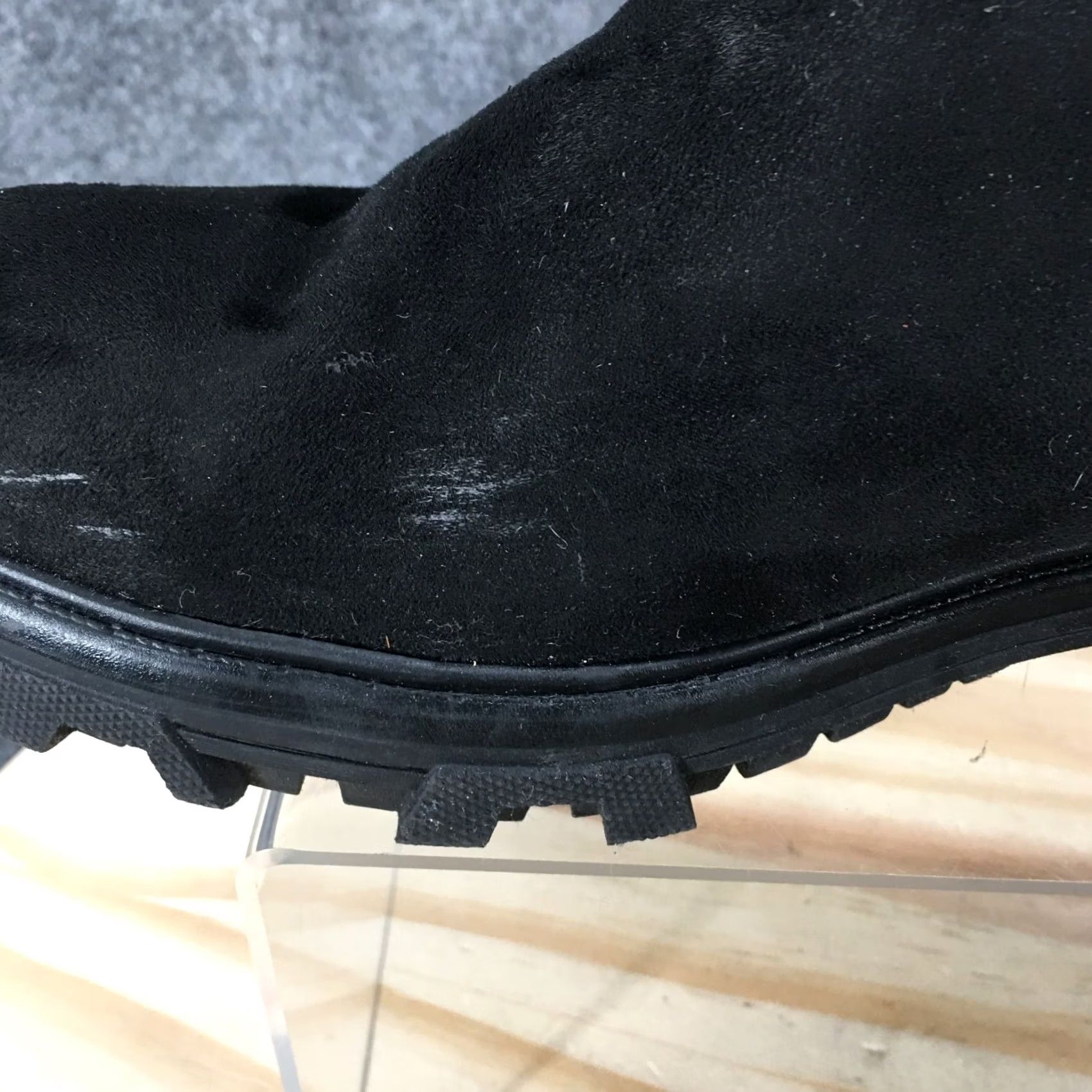 Vintage Unisa Boots Womens Wadi-M Ankle Booties Zipper Black Suede Casual Mid Heel 2" Size US 9 / IT 39 - 4 Thumbnail