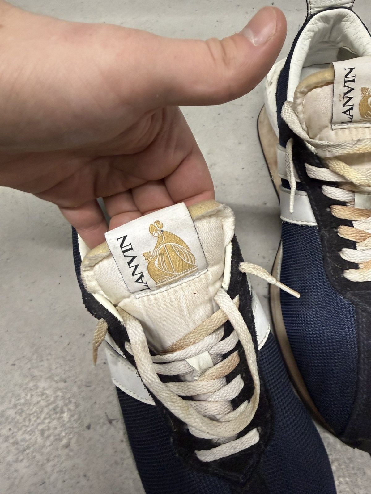 Lanvin Lanvin distressed Bumpr Sneaker 'Navy Blue' size 43 Size US 10 / EU 43 - 4 Thumbnail