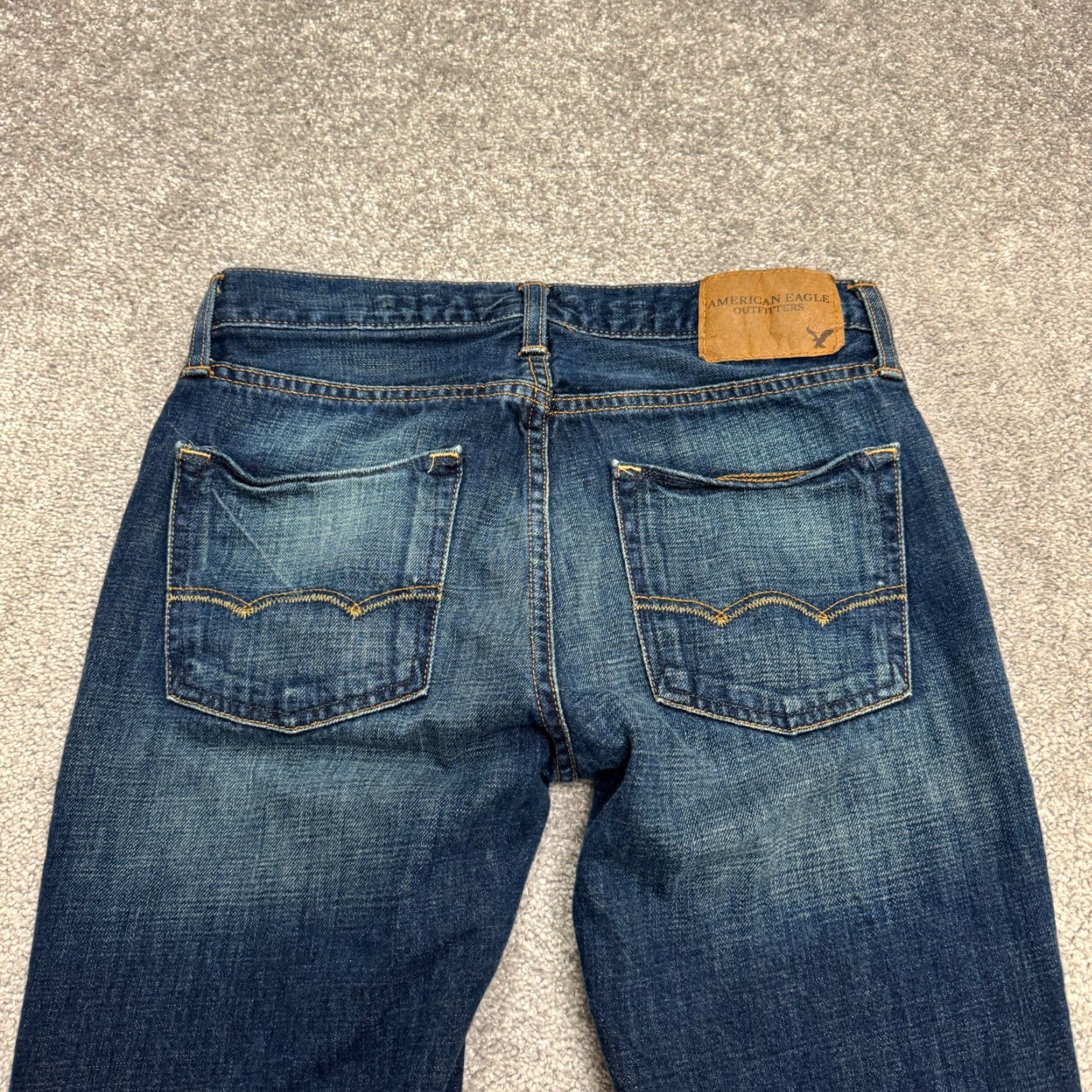 American Eagle Outfitters American Eagle Jeans Men Slim Fit Straight Leg Denim 29x30 Blue Dark Wash Cotton Size US 30 / EU 46 - 4 Thumbnail
