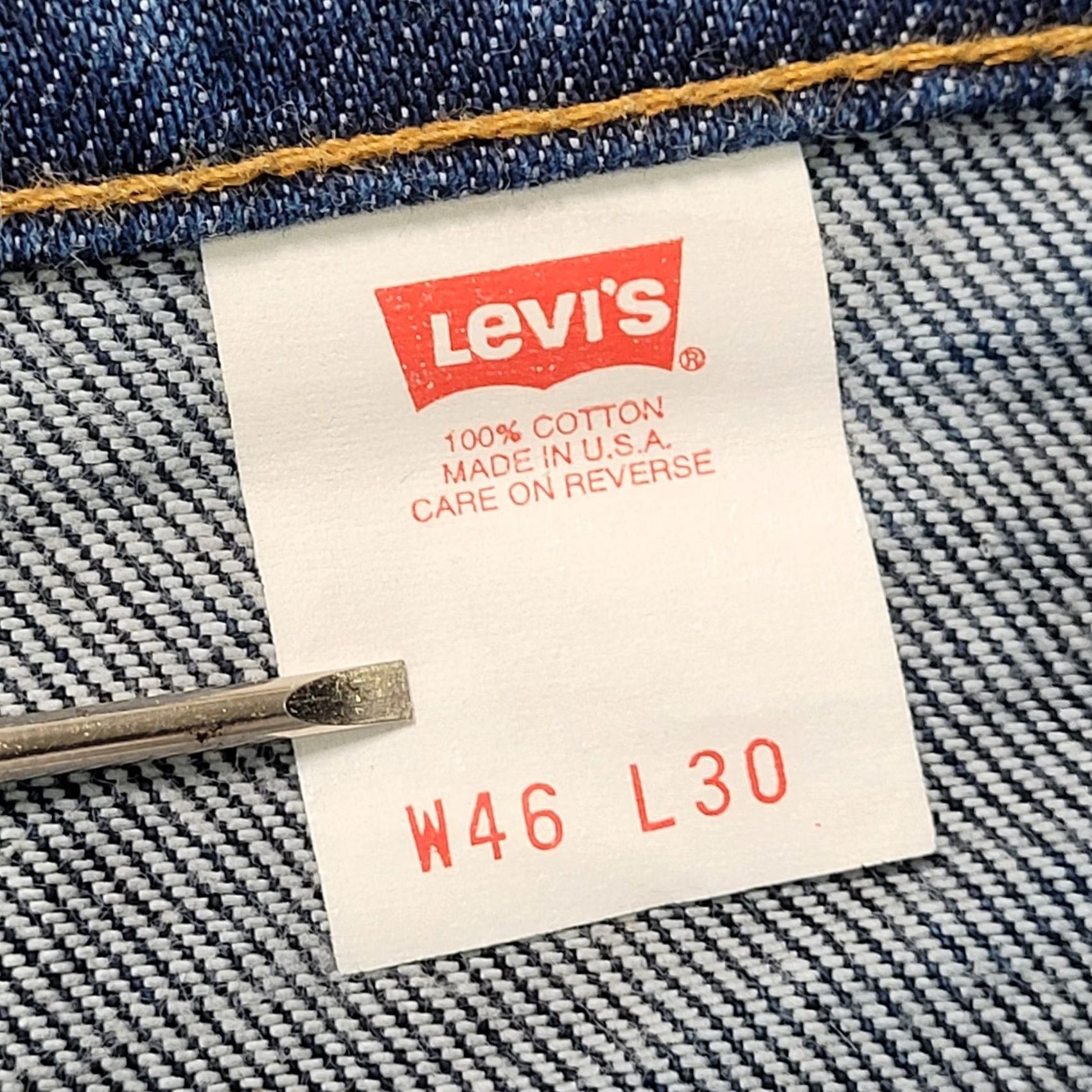 Levi's VINTAGE Levis 517 Orange Tab Mens 46x30 Blue Denim Bootcut Jeans Made USA 1096 Size US 30 / EU 46 - 3 Thumbnail