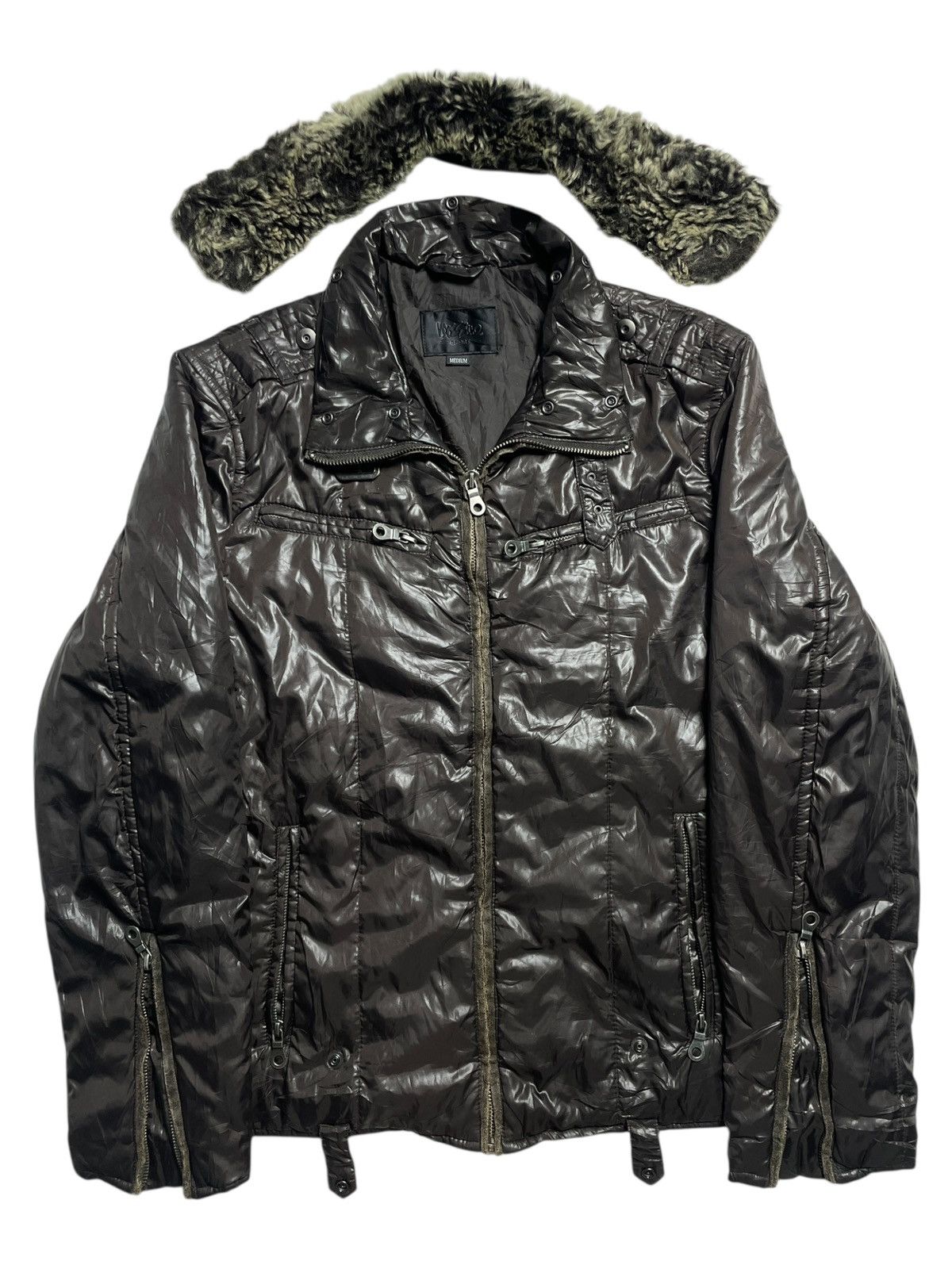 14th Addiction 2000’s Mossimo - Bikers Trim Fur Puffer Jacket Size US M / EU 48-50 / 2 - 3 Thumbnail