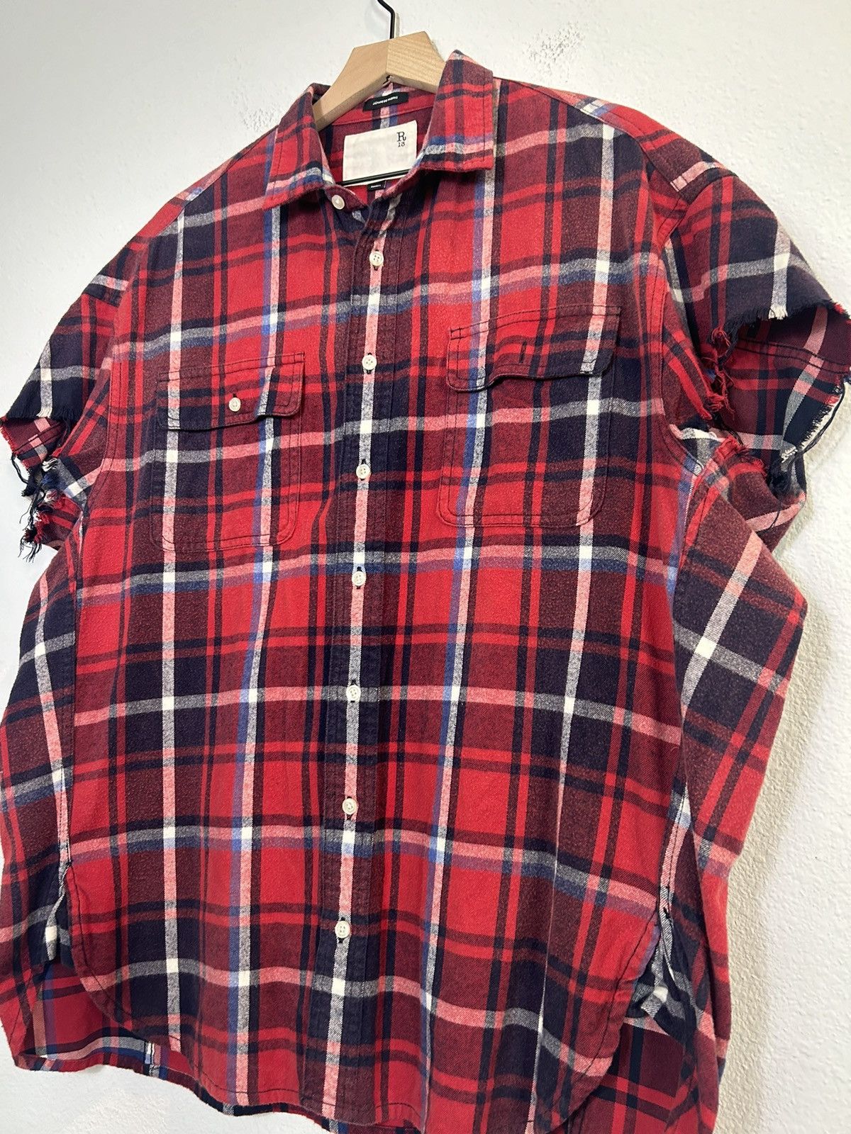 R13 Oversized Cut Off Flannel Size US S / EU 44-46 / 1 - 2 Thumbnail