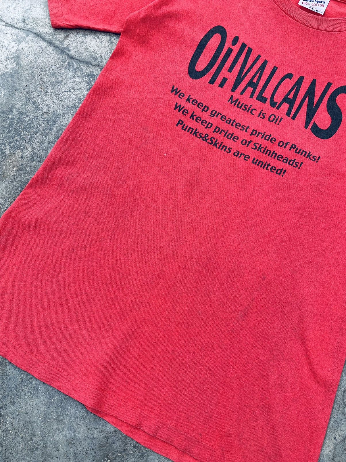 Band Tees Vintage 90s Oi Valcans Skinhead Punk Band Distressed Tees Size US M / EU 48-50 / 2 - 7 Thumbnail