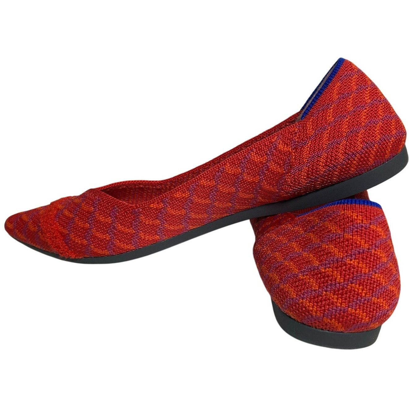Rothy's Rothys The Point Red Orange Purple Knit Flats W6 Size US 6 / IT 36 - 11 Thumbnail
