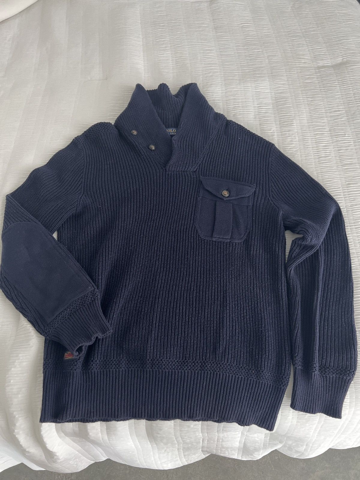 Polo Ralph Lauren Navy Polo Ralph Lauren sweater w/shawl Size US M / EU 48-50 / 2 - 1 Thumbnail