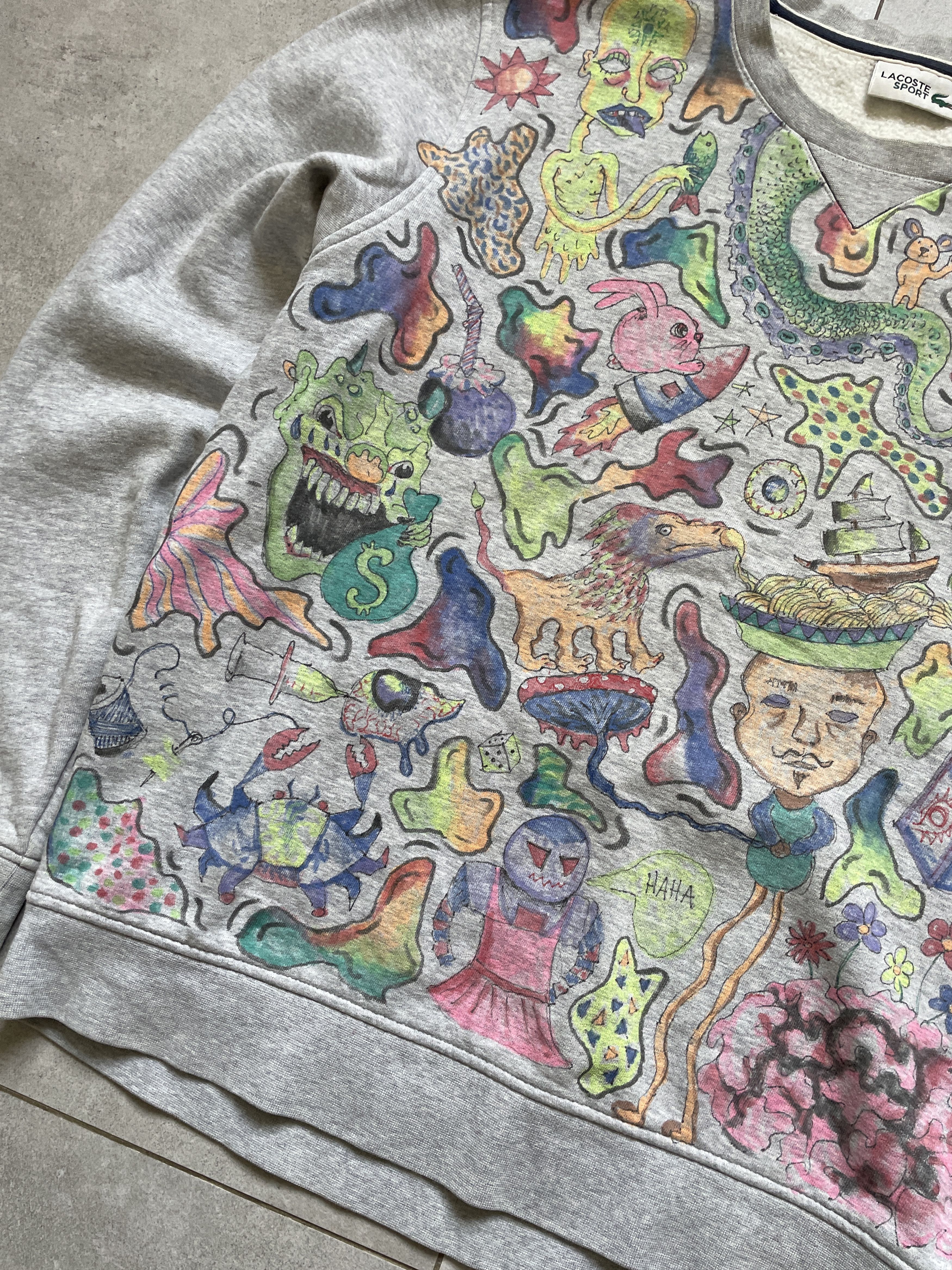 Thunderdome Y2K CUSTOM MADE ACID FOREST LSD PSYLOCIBIN GRAY CREWNECK Size US M / EU 48-50 / 2 - 10 Thumbnail