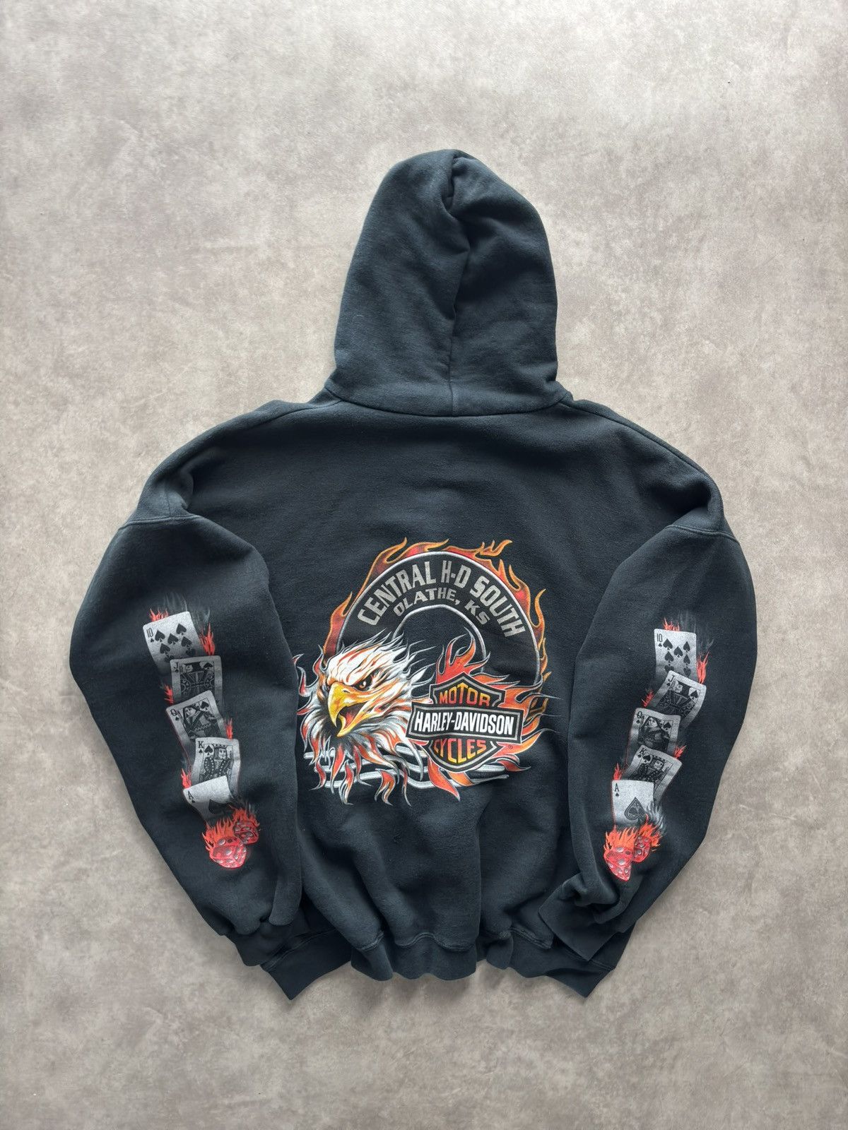 Harley Davidson Harley Davidson Vintage Zip Hoodie Size US XL / EU 56 / 4 - 2 Thumbnail