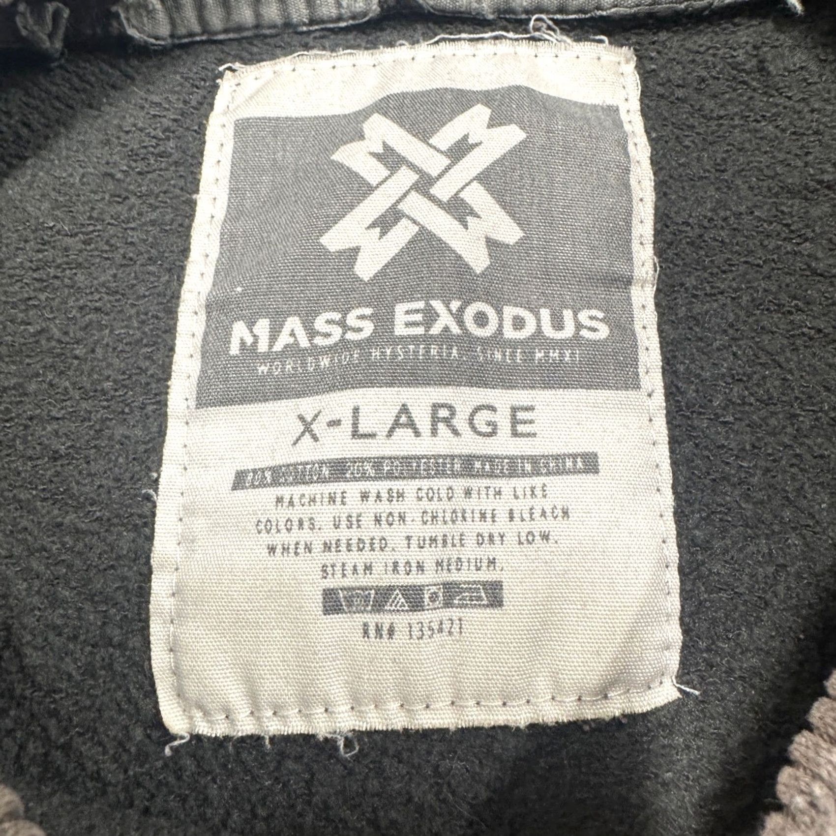 Vintage Mass Exodus Sweatshirt Men XL Cotton Blend Faded Distressed Gray Pullover Y2K Stained Vintage? Size US XL / EU 56 / 4 - 3 Thumbnail