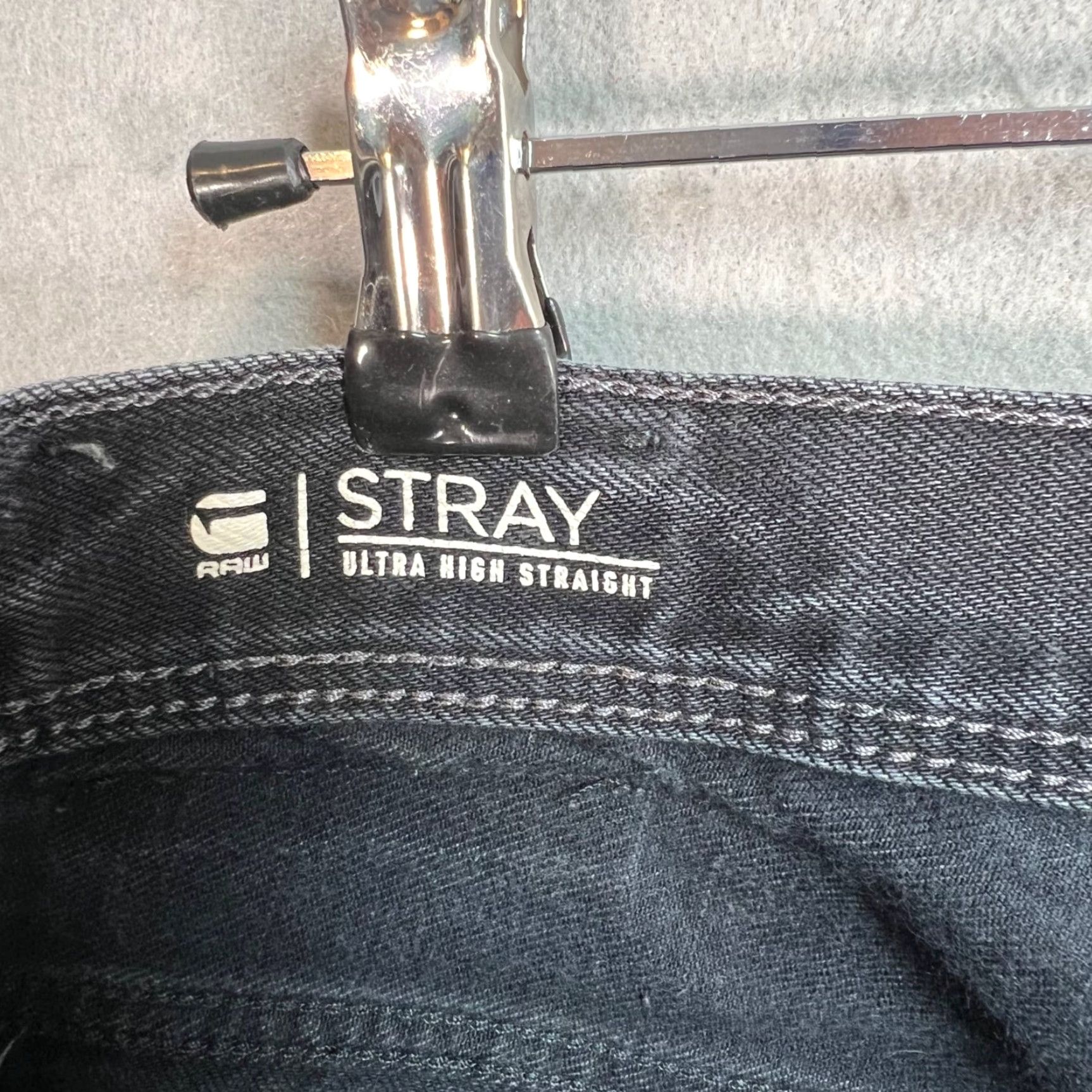 Vintage VINTAGE G-Star Raw Stray Ultra High Straight Jeans Women 31 x 34 Black Denim 90s Size 24" / US 00 / IT 34 - 3 Thumbnail
