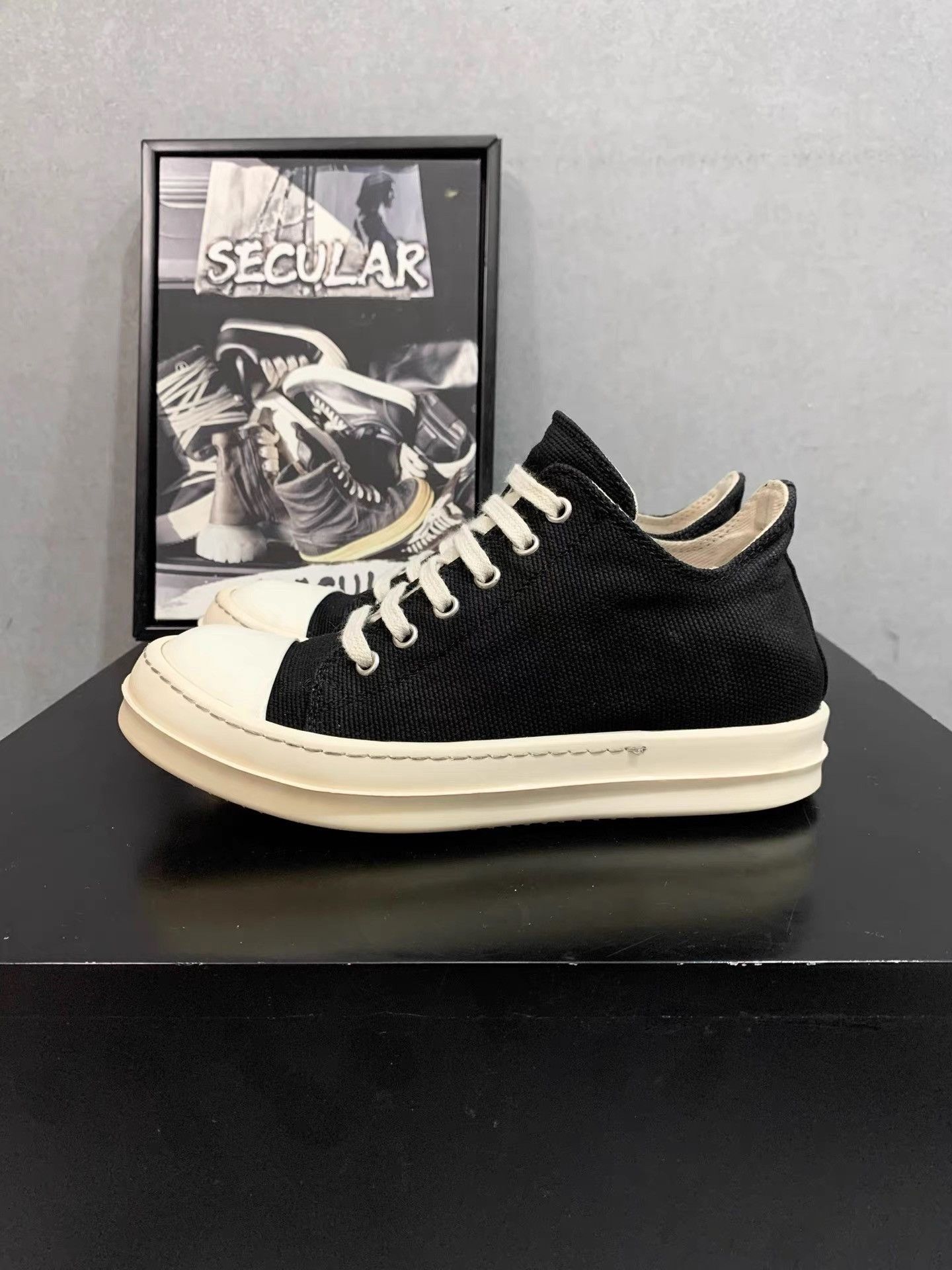 Rick Owens Rick Owens Canvas Low-Top Big Converse K34 Size US 6 / IT 36 - 1 Thumbnail