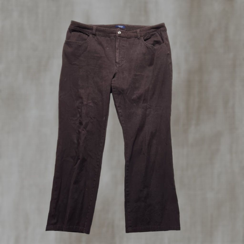 Chaps Chaps Solid Brown Corduroy Pants Stretchy 95% Cotton Adult Women's Size 16 Size 38" / US 16 / IT 52 - 1 Thumbnail