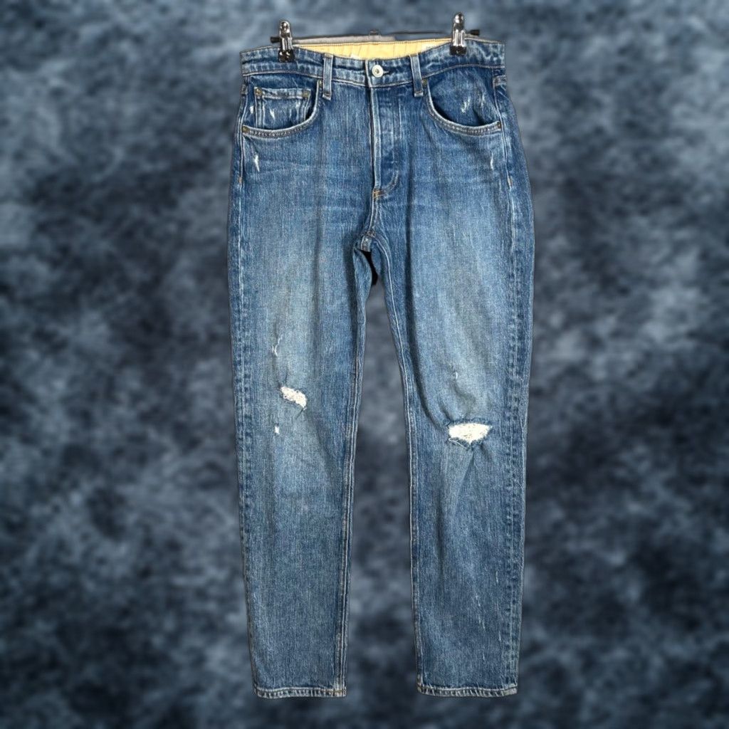Rag & Bone VINTAGE Rag & Bone Womens Size 24 Rosa Mid-Rise Boyfriend Jeans Distressed Denim Blue Size 42" / US 20 - 1 Thumbnail