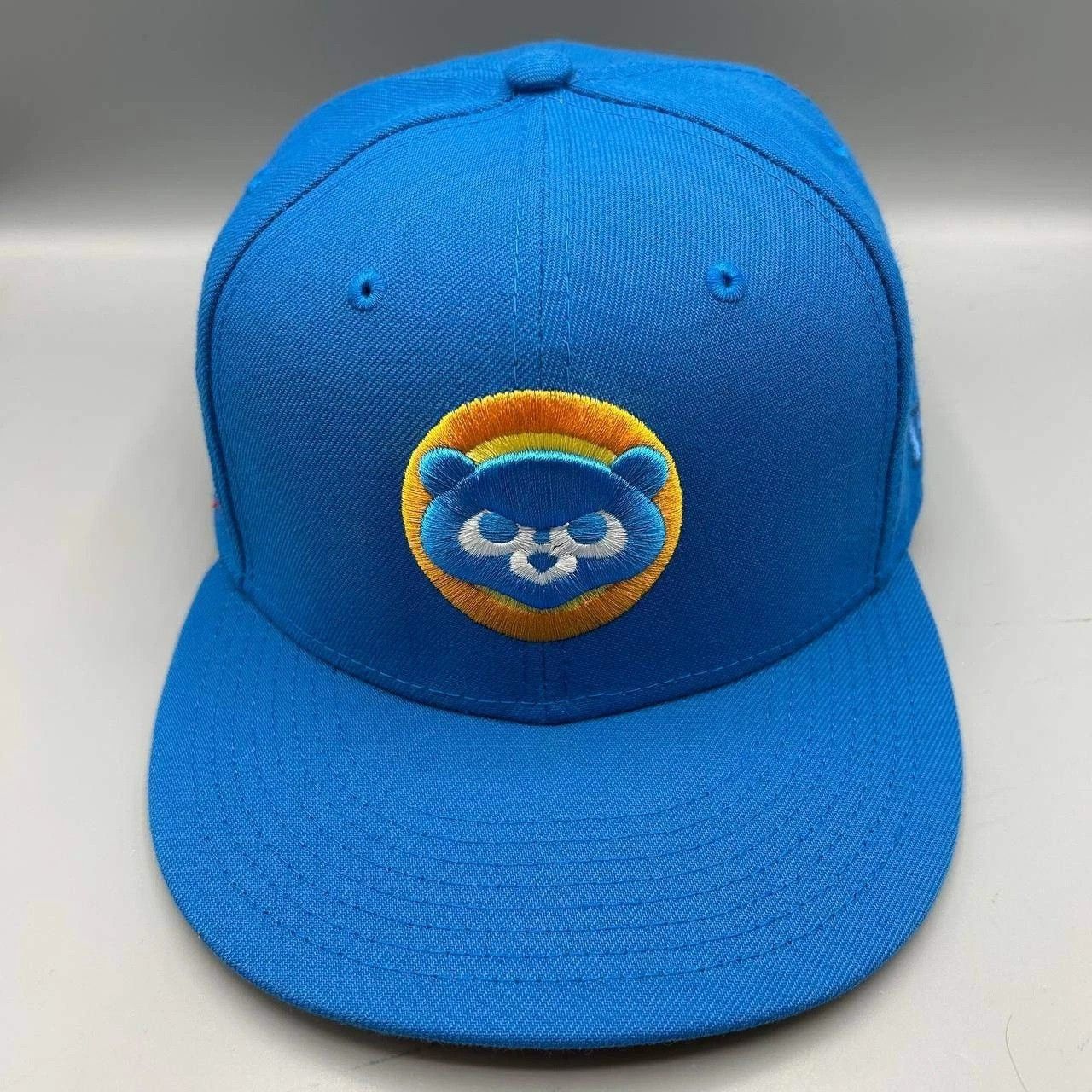 New Era Chicago Cubs Hat Men 7 3/8 Blue Orange MLB Fitted Cap Size ONE SIZE - 1 Thumbnail